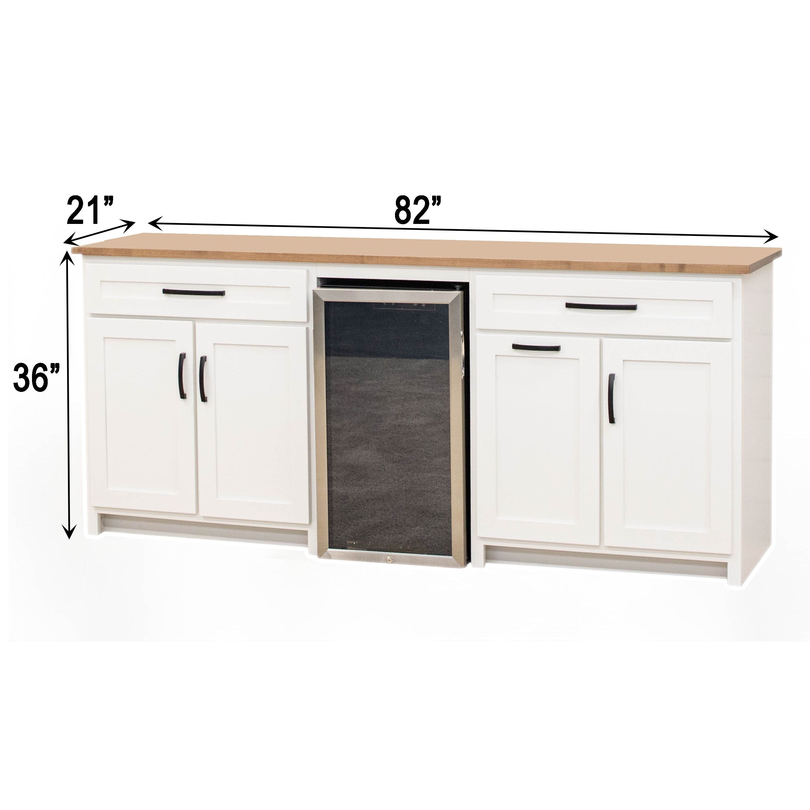 Camden White & Wood Wine Cabinet with Fridge | M-DW&WB