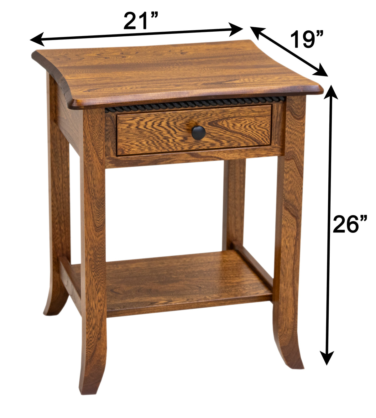 Plymouth Elm Wood Open Square Chairside End Table