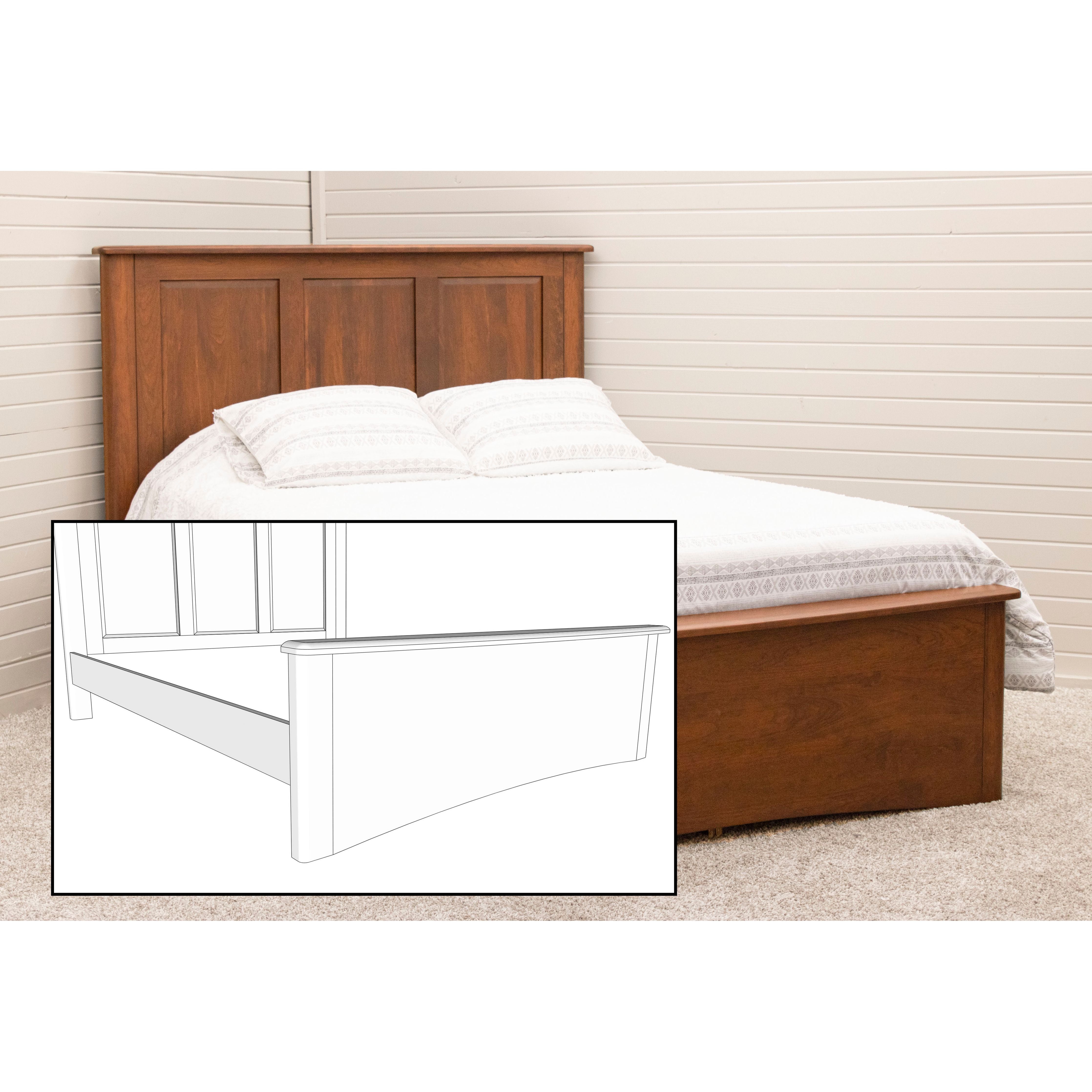 Carrington King Cherry Wood Panel Storage Platform Bed | MC