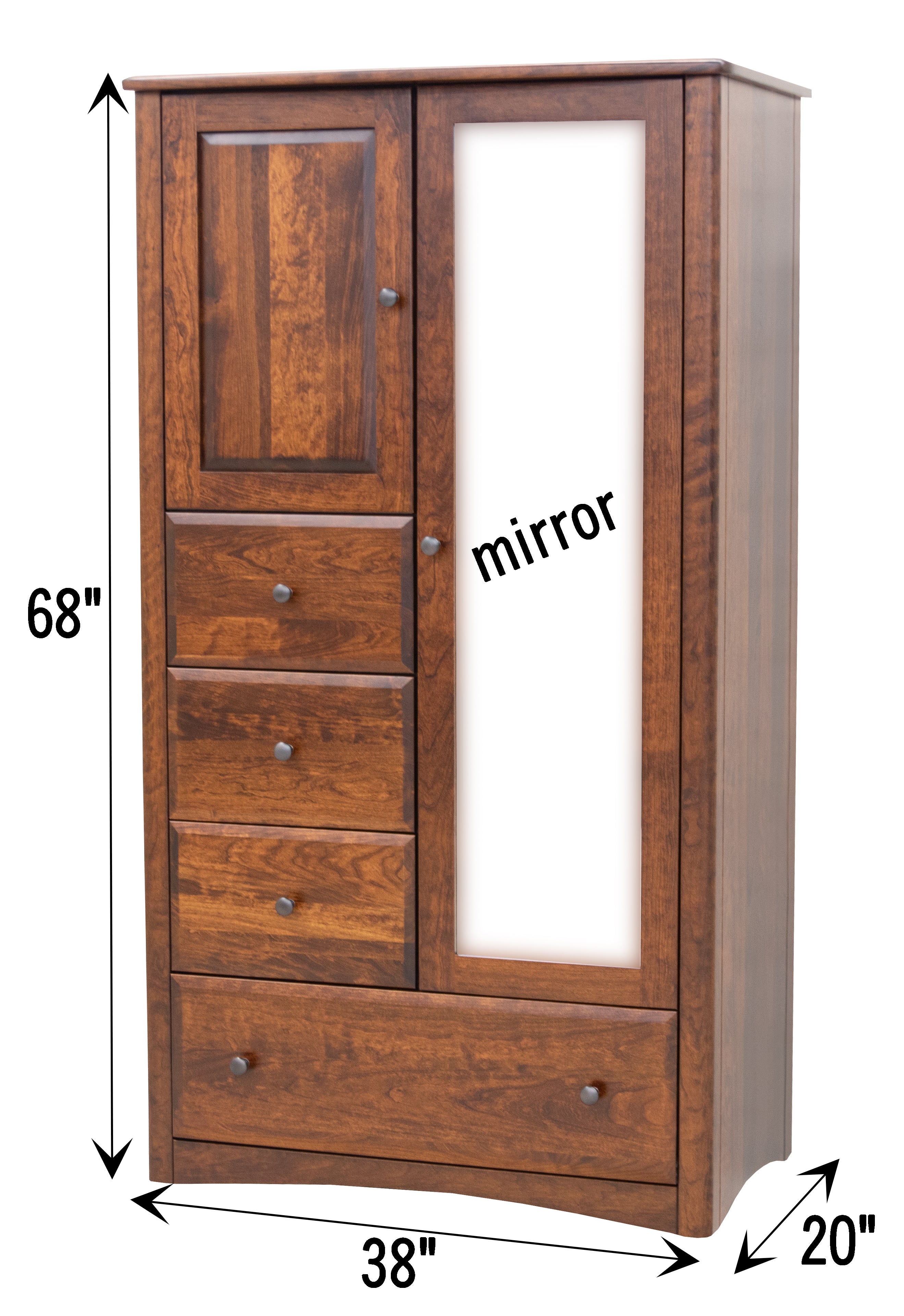 Carrington Solid Cherry Wood Chiffonier in Golden Brown