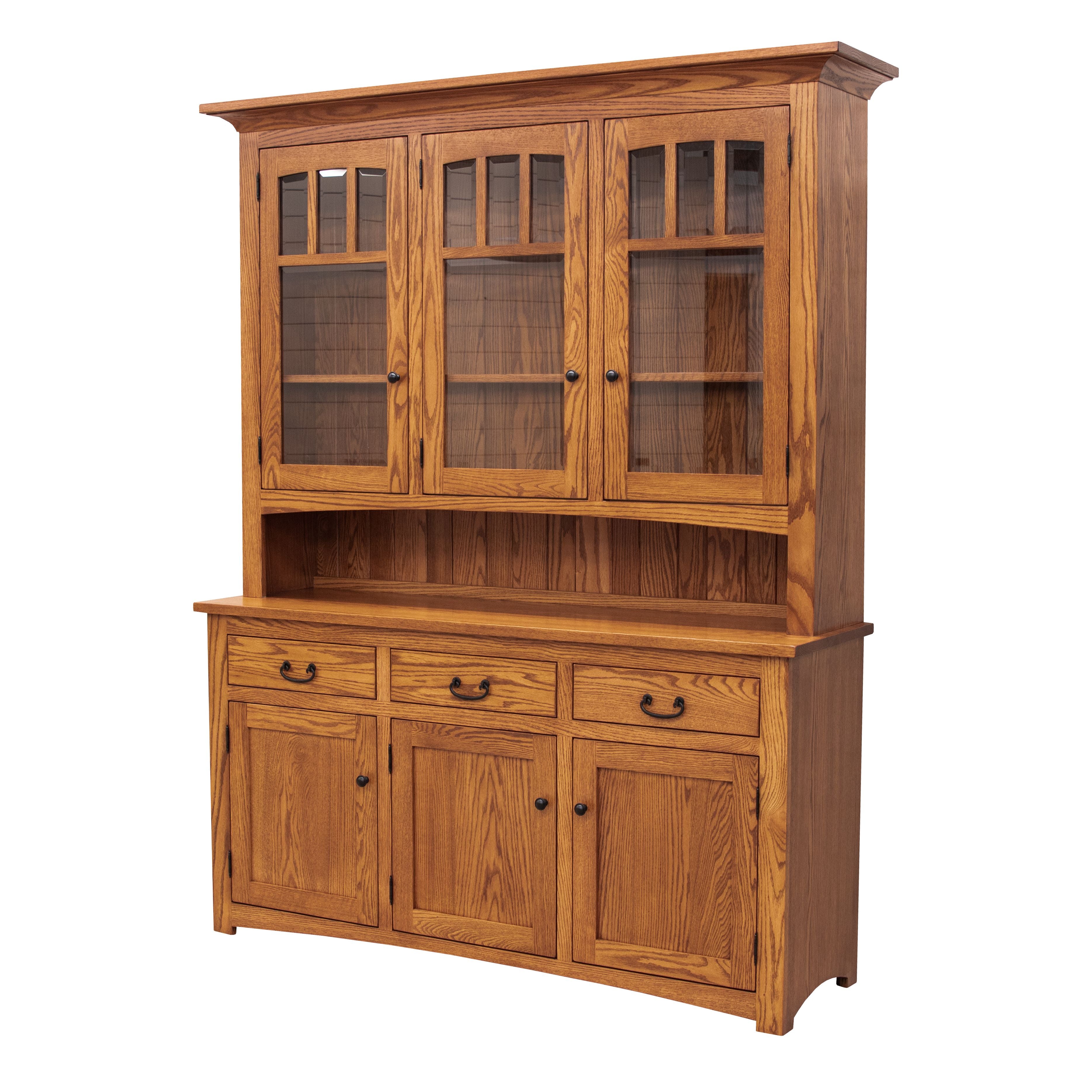 Amish Century Mission Oak Wood Hutch | Cherry Stain Color