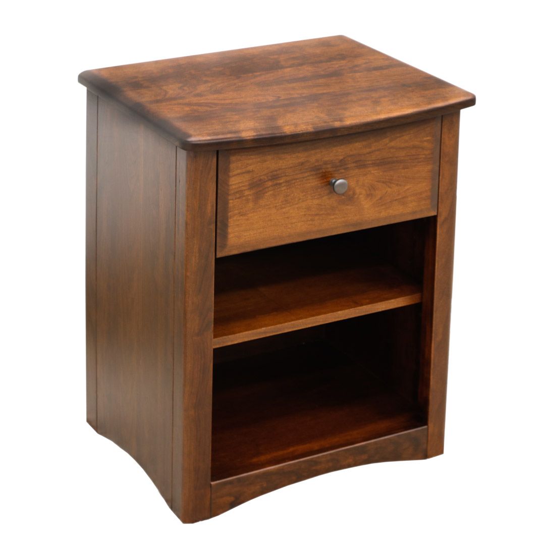 Carrington Cherry Wood 1-Drawer Open Nightstand | GB