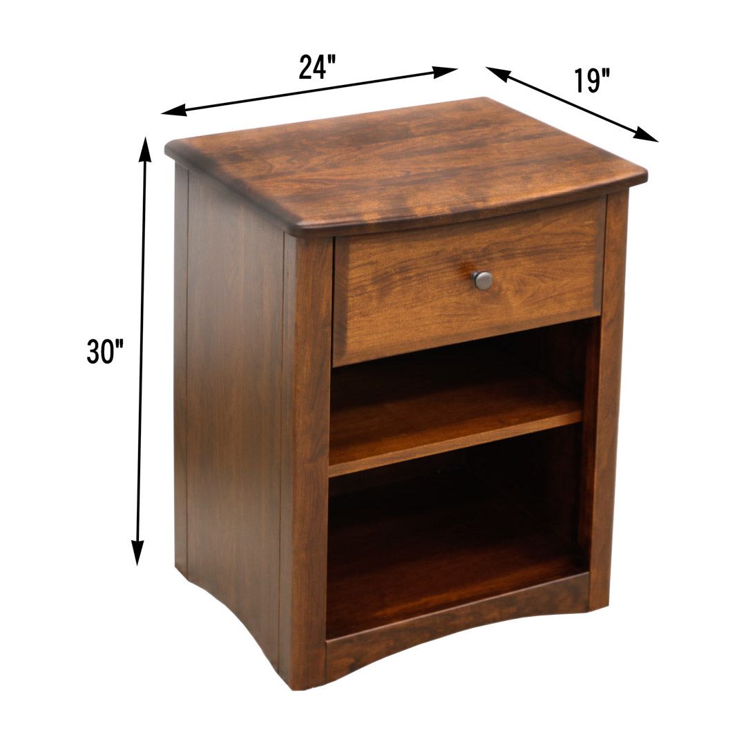 Carrington 1-Drawer, Open Nightstand