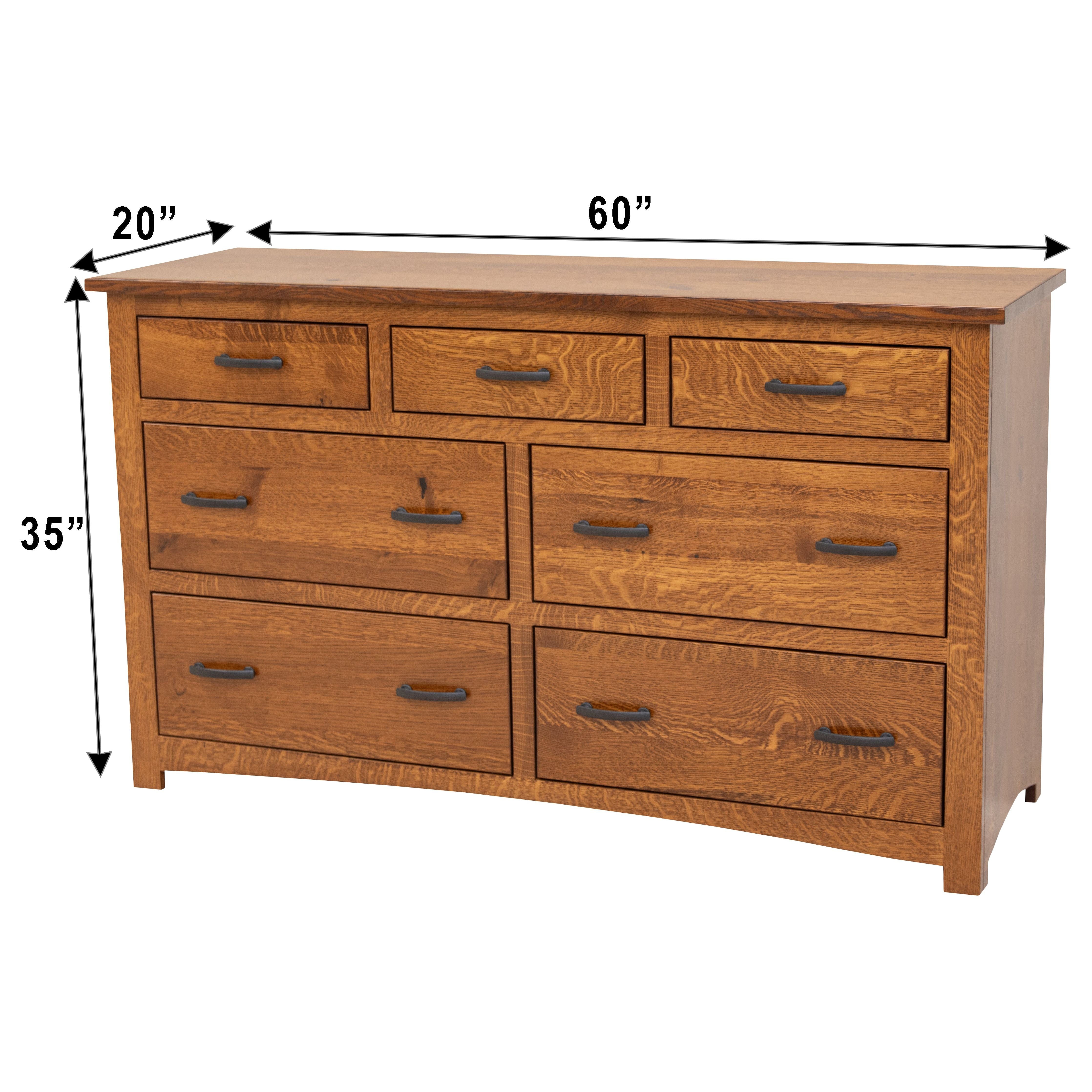 Craftsman Mission 7-Drawer Low Dresser