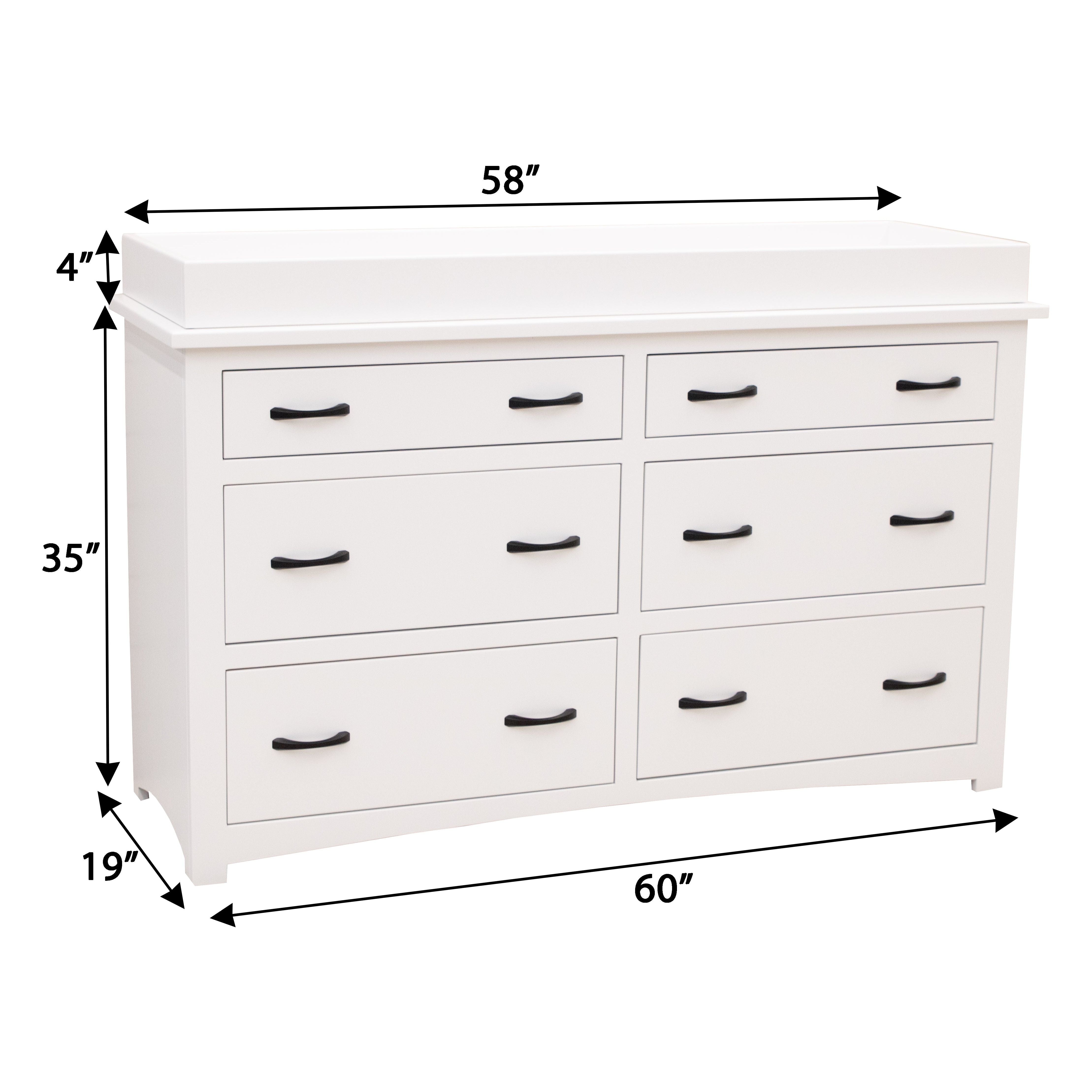 Craftsman Mission 6-Drawer Nursery Dresser with Changing Topper