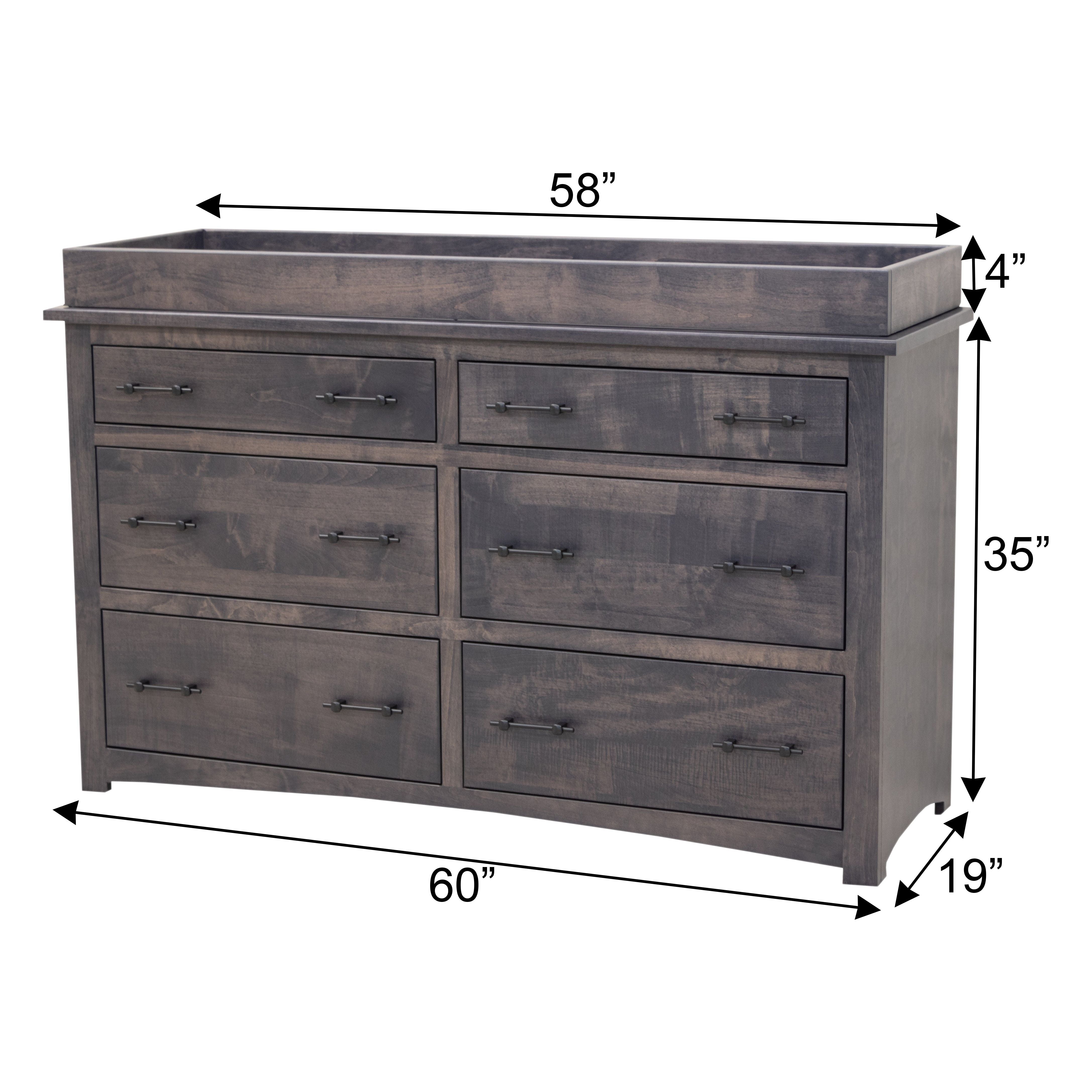 Craftsman Mission 6-Drawer Nursery Dresser with Changing Topper