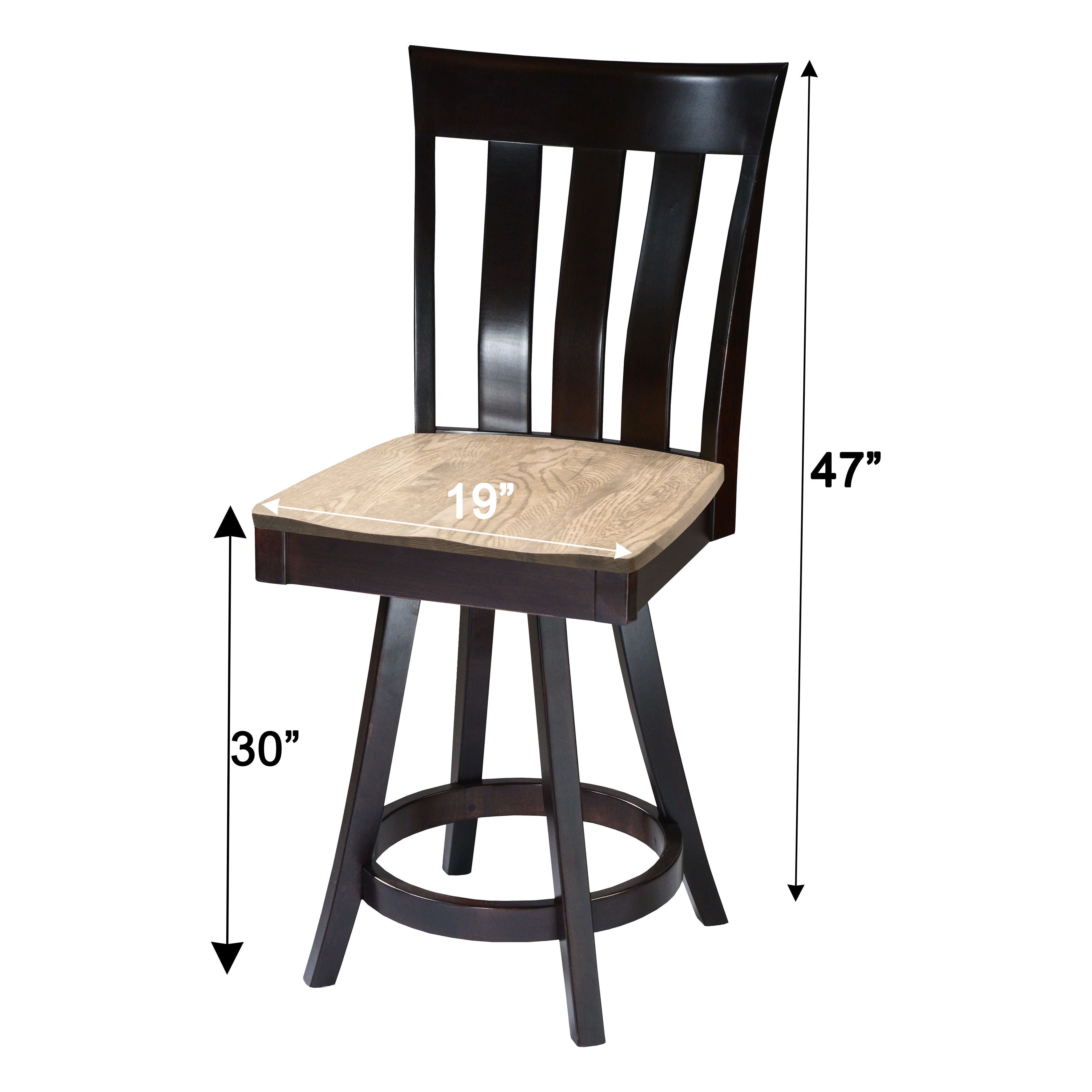Curlew 24" Black & Wood Swivel Bar Stool | M-EB&RWO-GRB