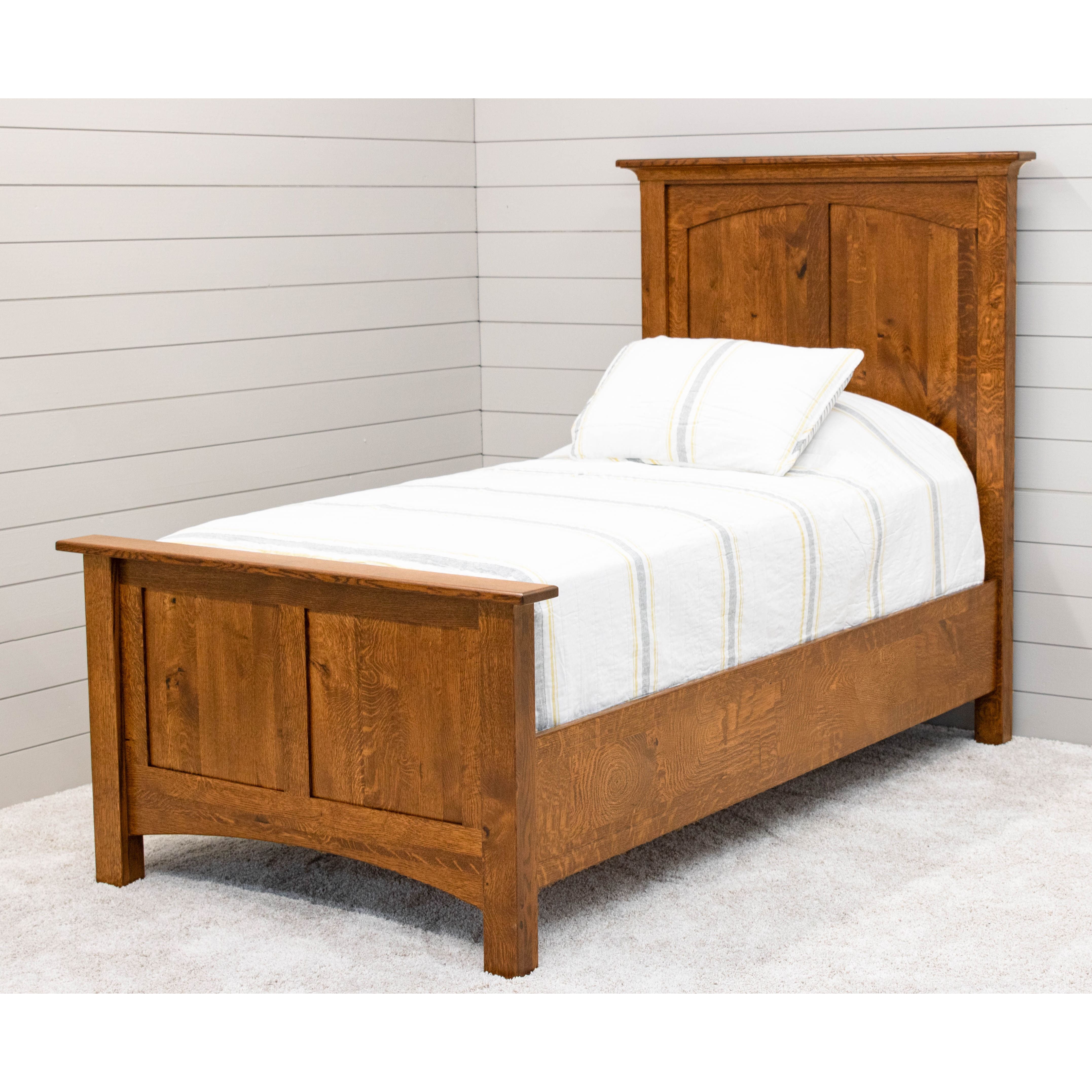 DCF Mission Twin Quarter Sawn White Oak Wood Storage Platform Bed | MC