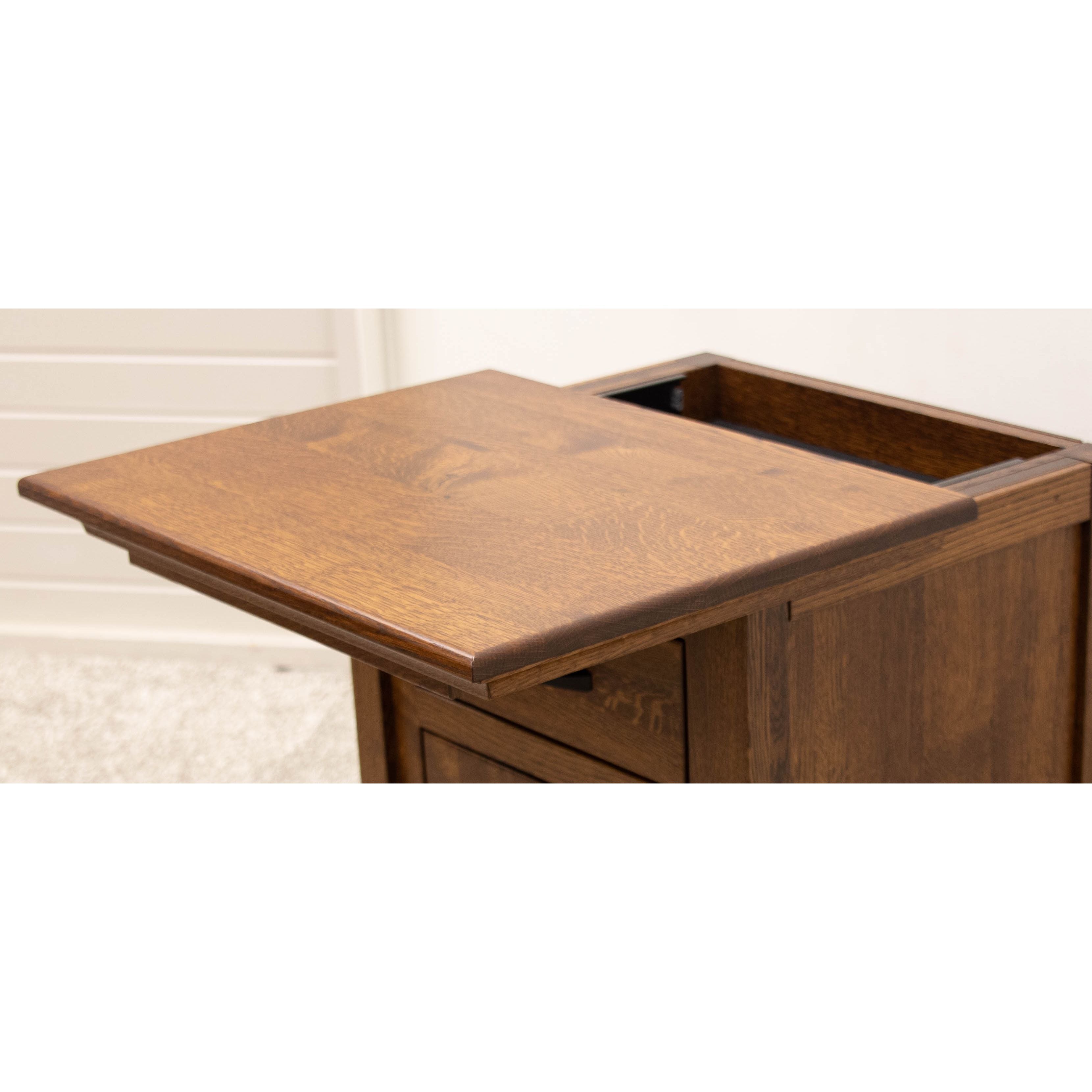 Hudson Walnut Wood 1-Drawer Open Nightstand | NAT