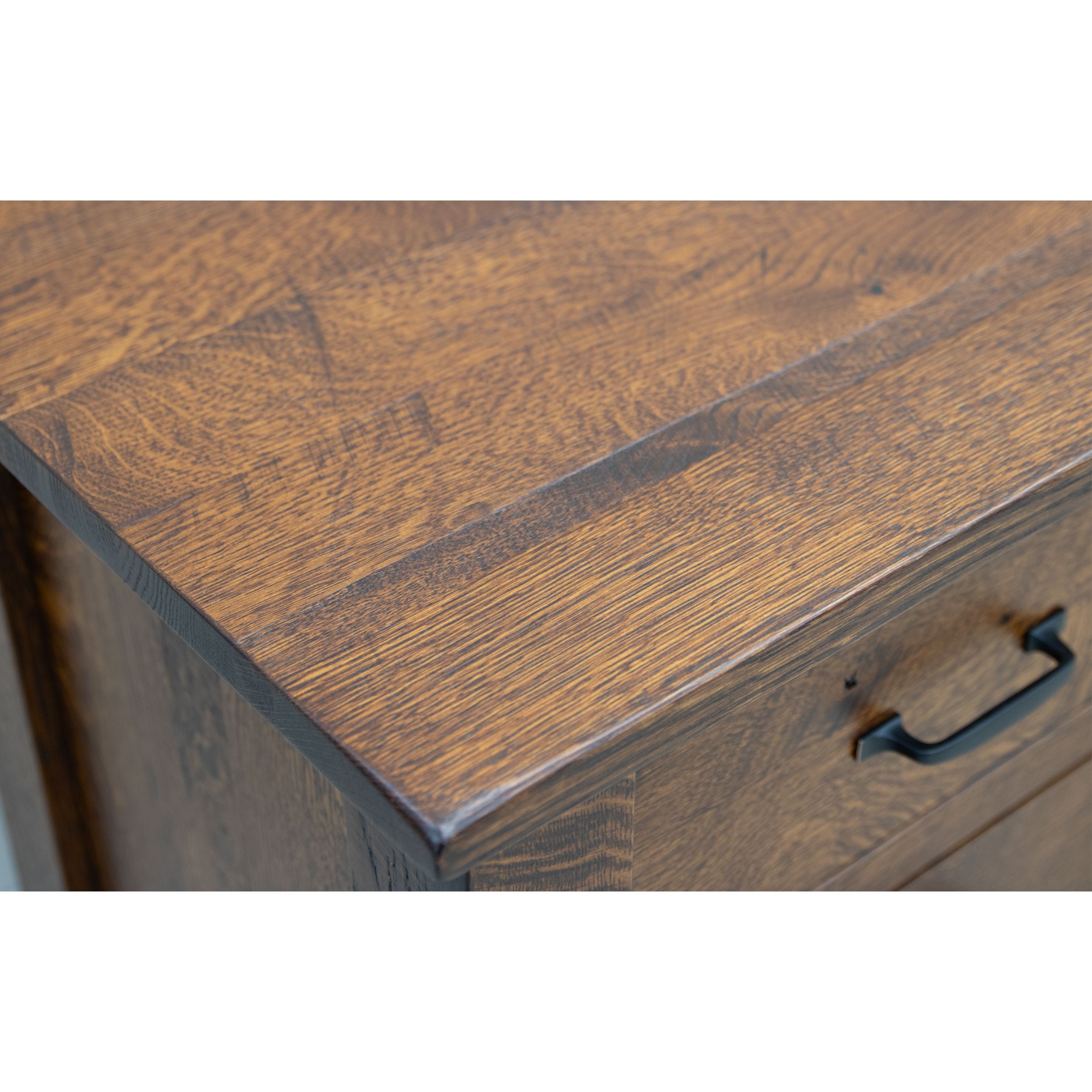 DCF Roughsawn Quarter Sawn White Oak Wood 3-Drawer Nightstand | GB
