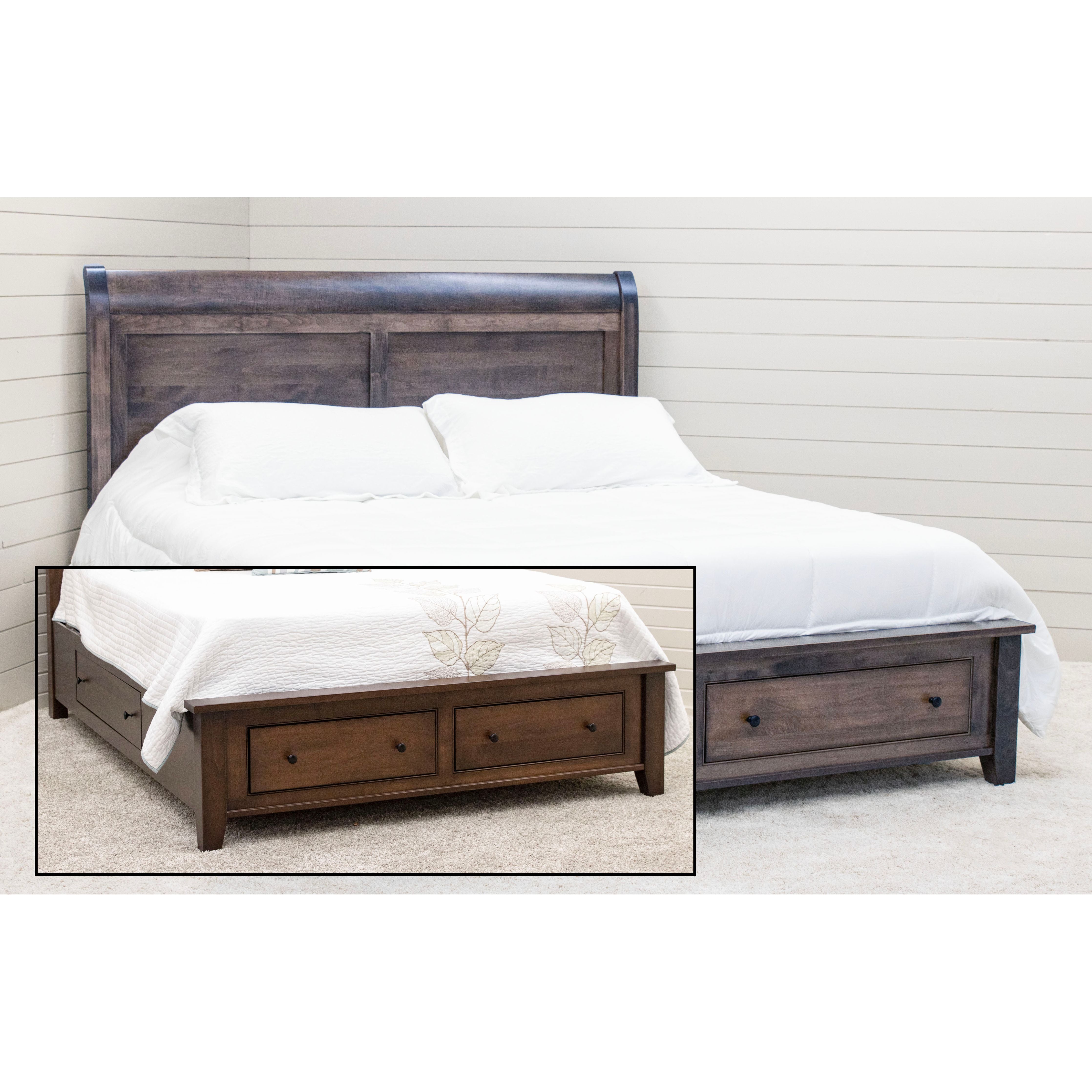 Denali Avondale Sleigh Storage Platform Bed