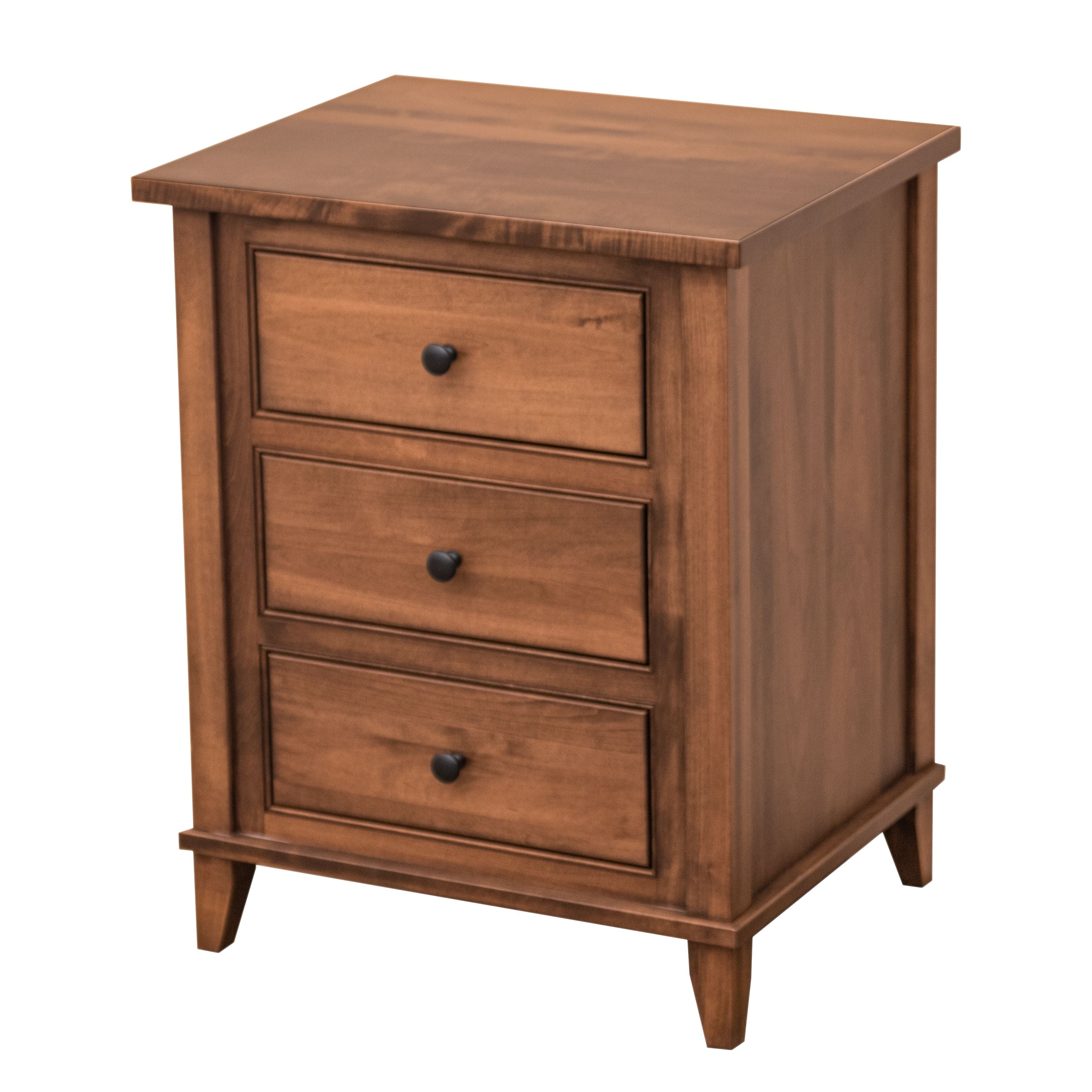 Denali Maple Wood 3-Drawer Nightstand | BOS