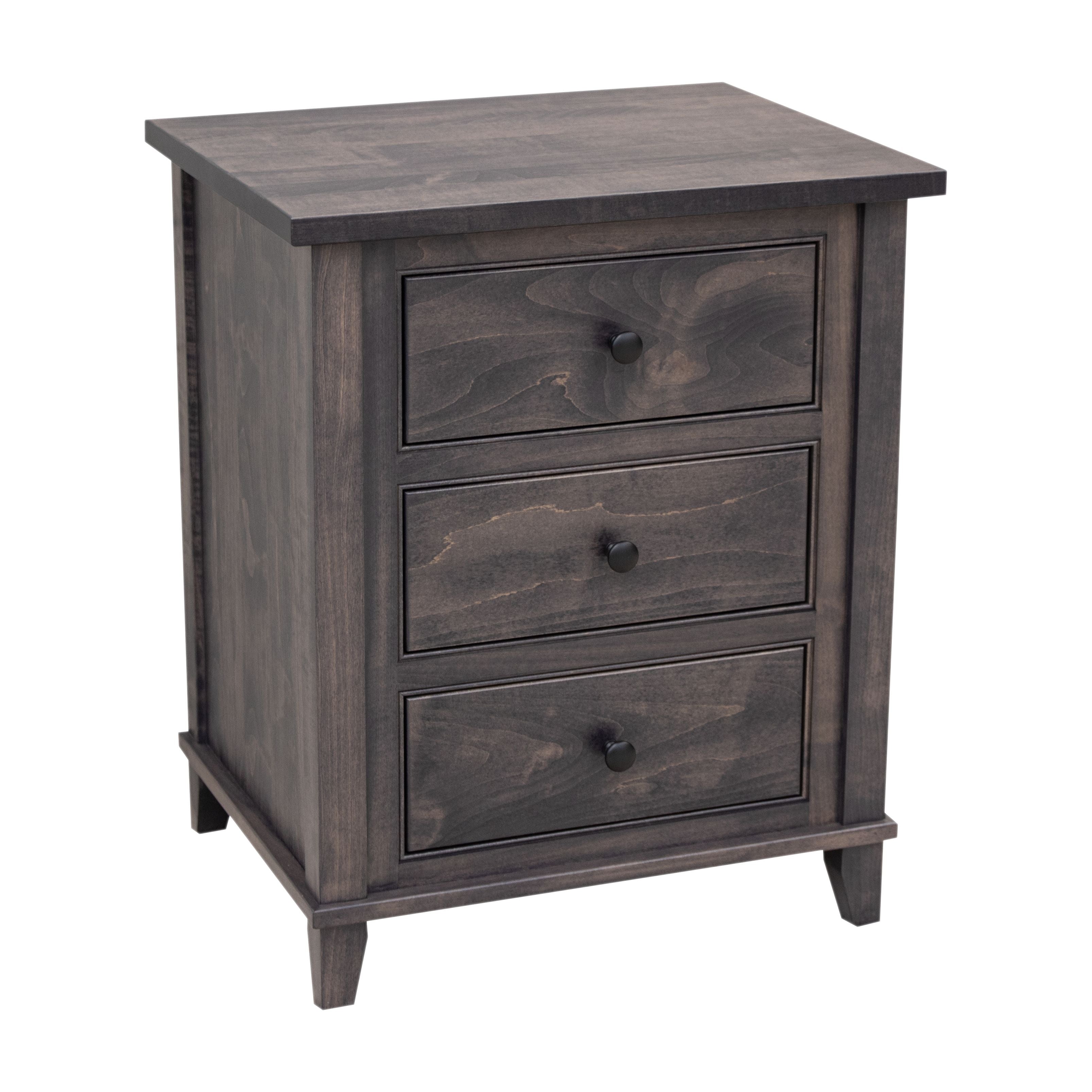 Denali Maple Wood 3-Drawer Nightstand | GS