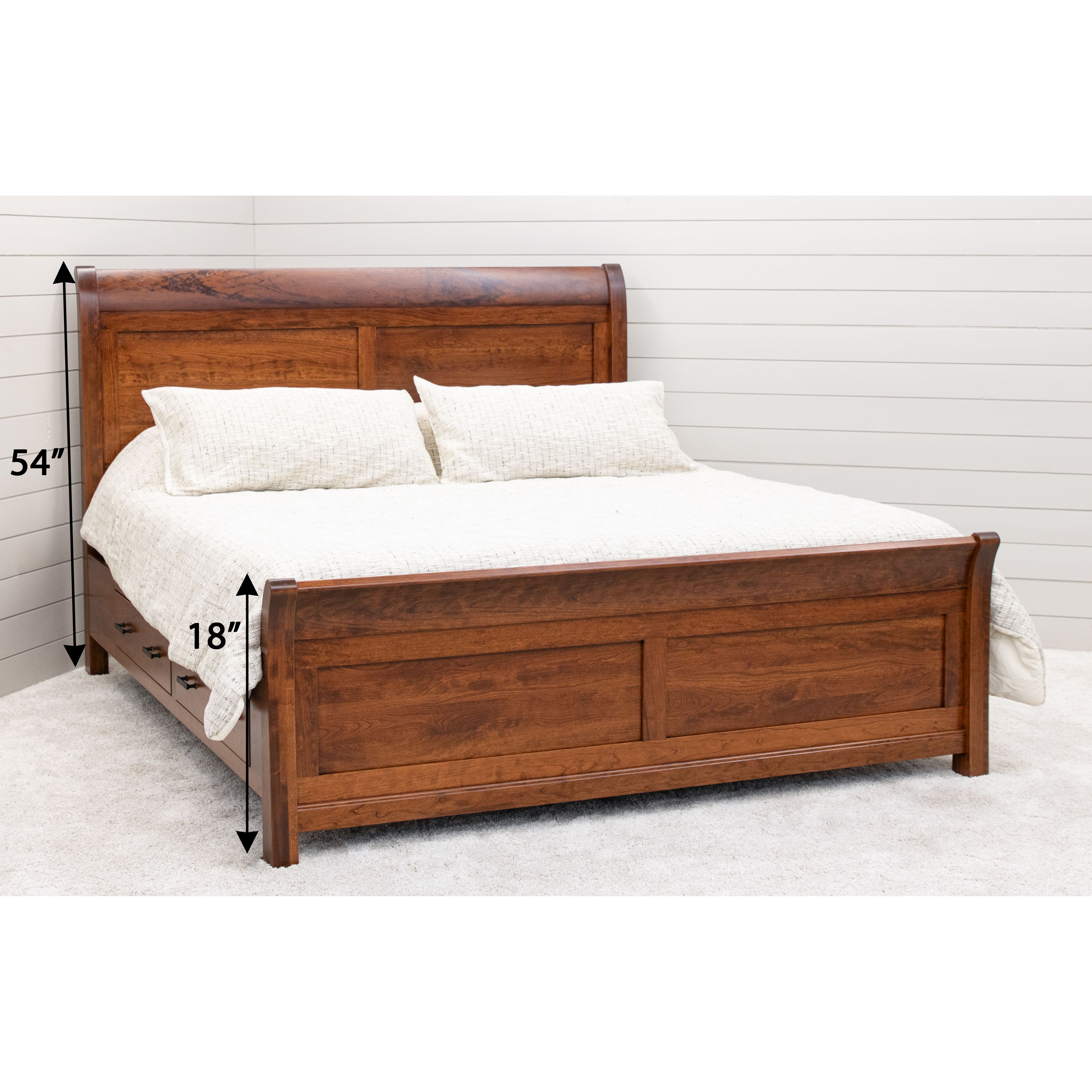 Denali Avondale Sleigh Storage Platform Bed