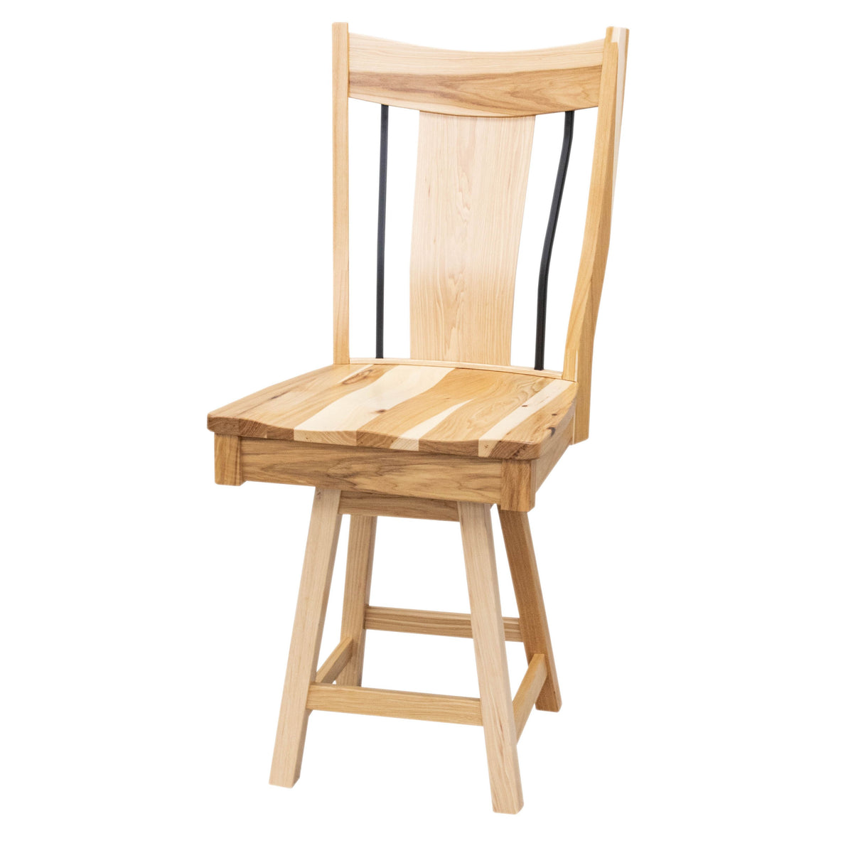 Eagle 24" Hickory Wood Swivel Bar Stool | NAT