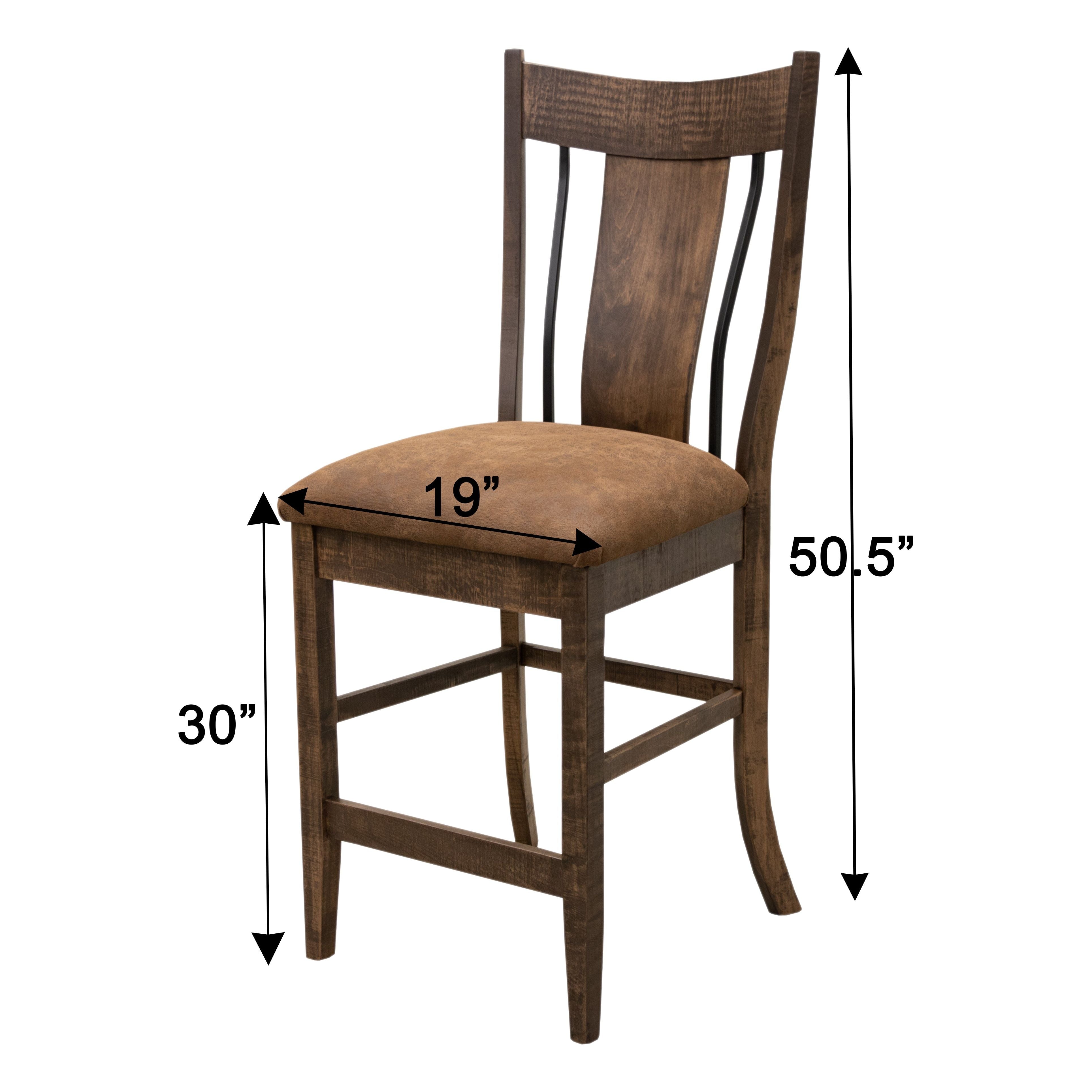 Eagle 24" Maple Wood Stationary Bar Stool with Fabric Seat | CO