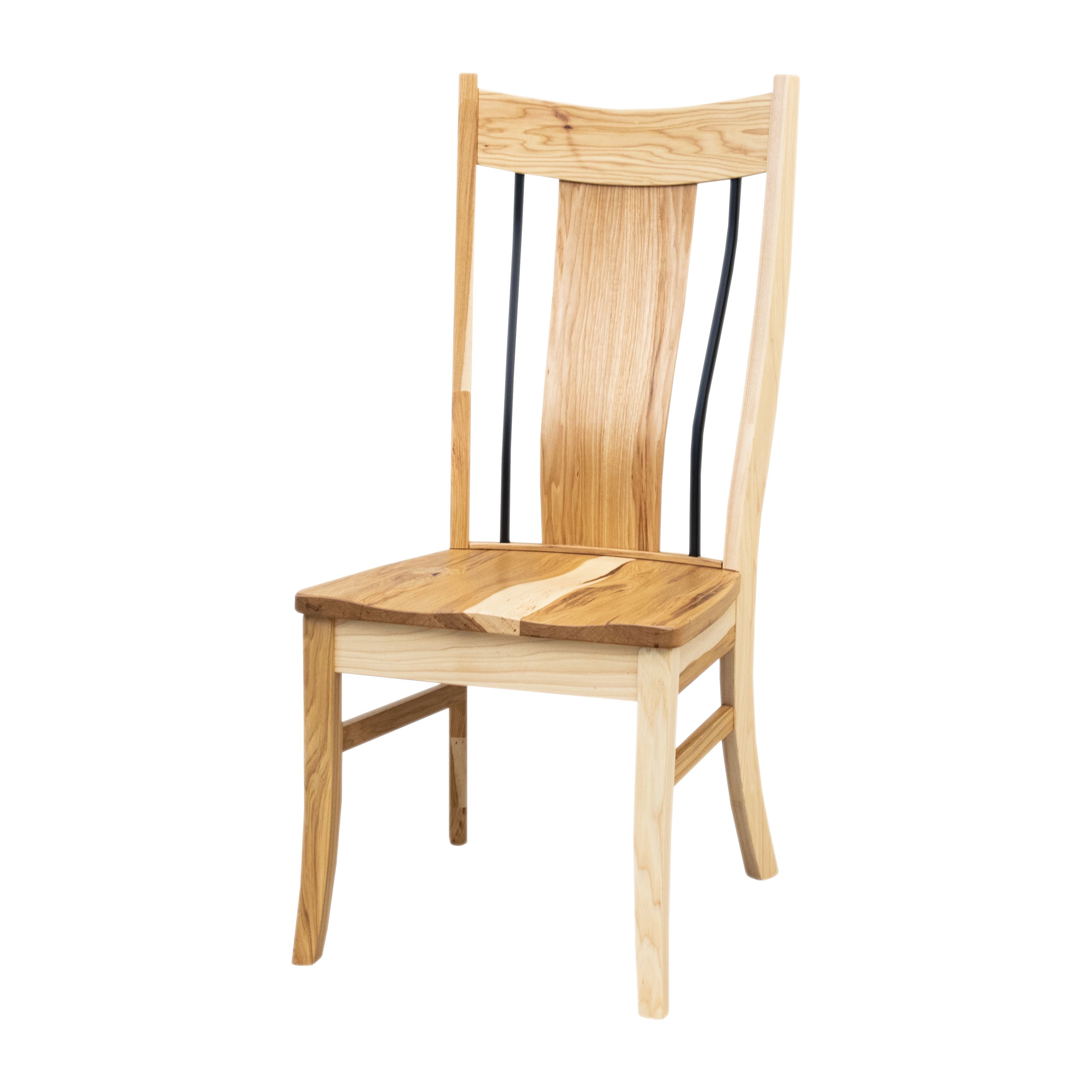 Windsor Hickory Wood Mid Century Side Dining Chair with Natural Finish