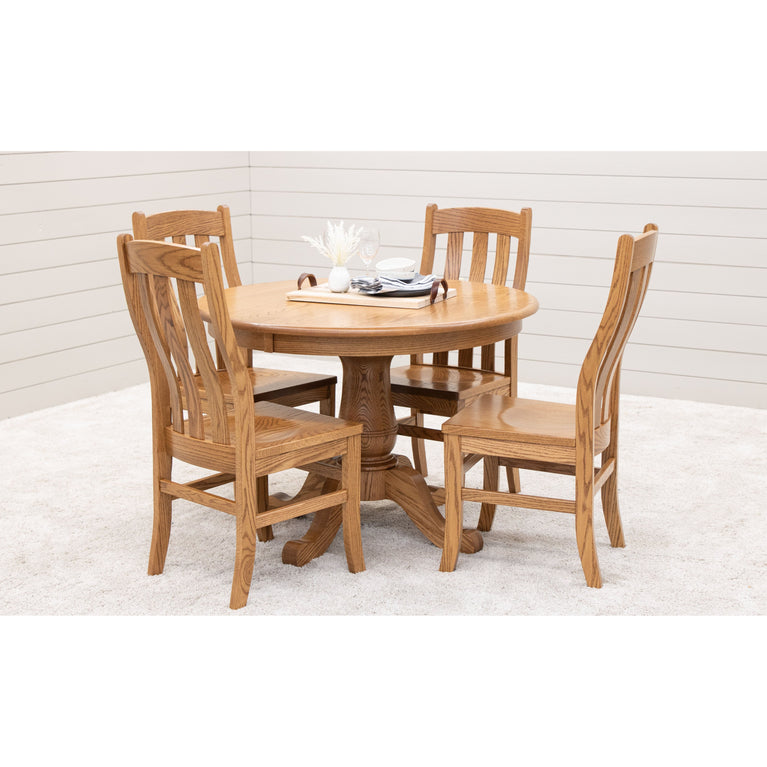 Ellington Round Solid Oak Wood Dining Table in Fruitwood