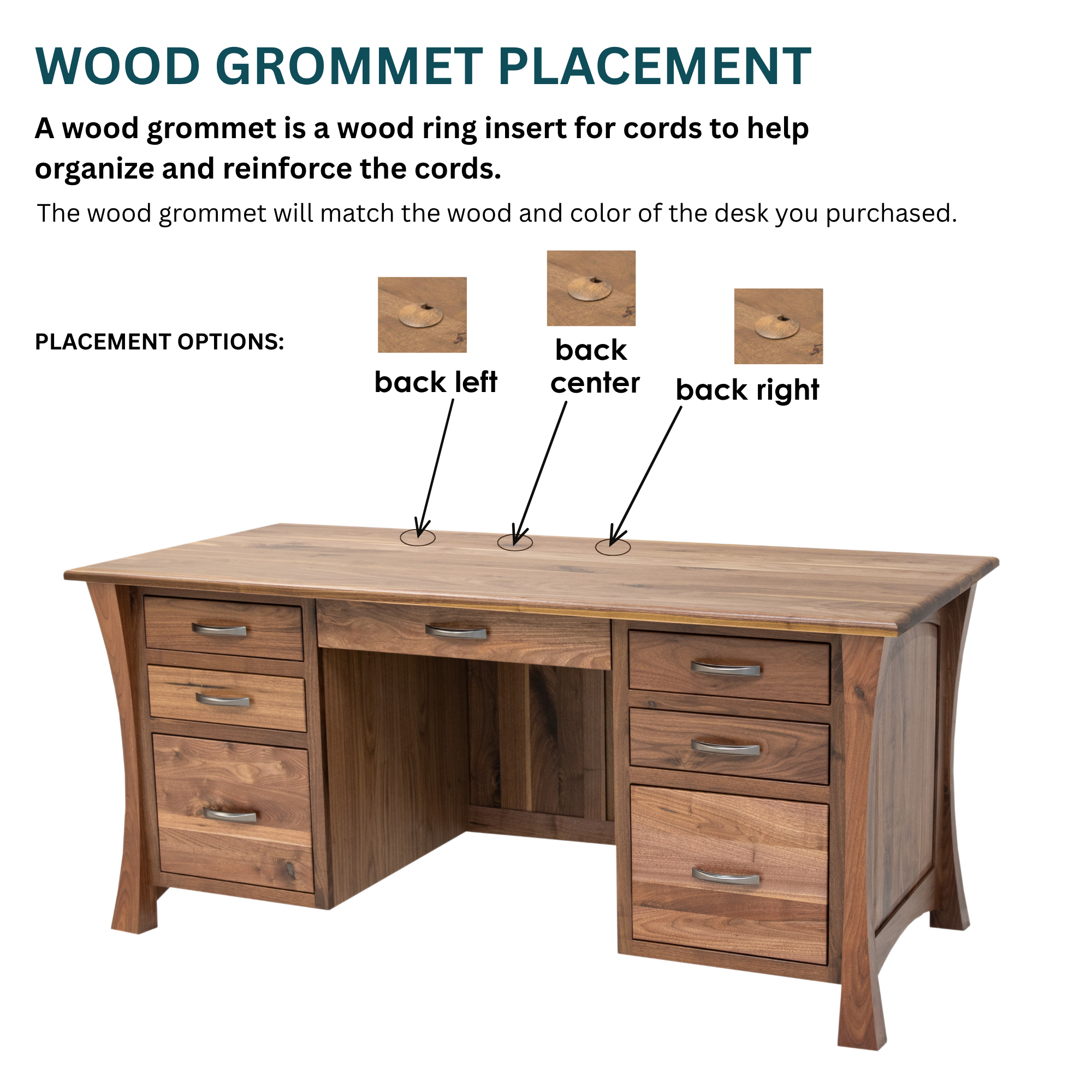 Brooklyn Black & Wood Executive Desk | M-EB&BIR-ASB