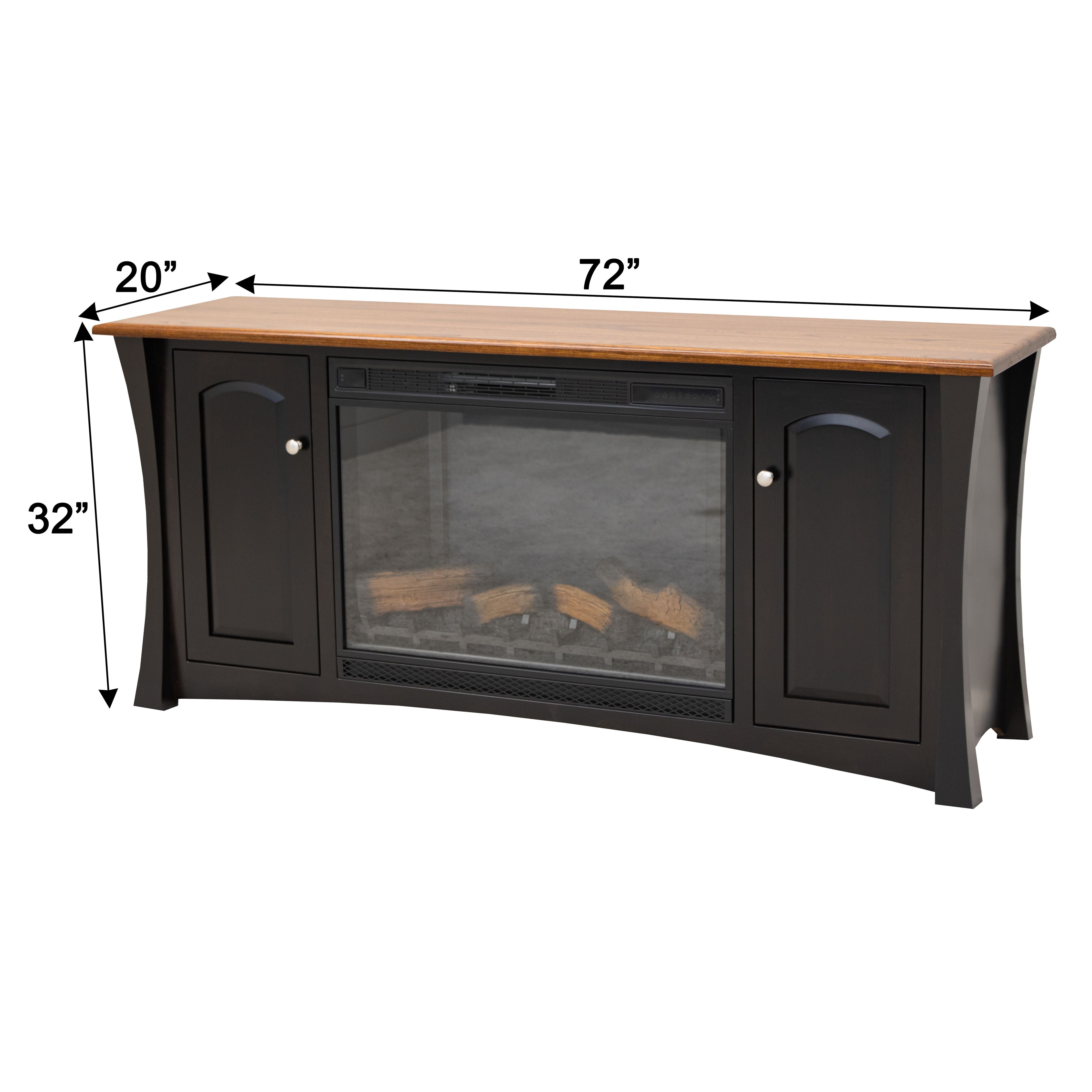 Brooklyn 72" TV Console with Electric Fireplace Insert