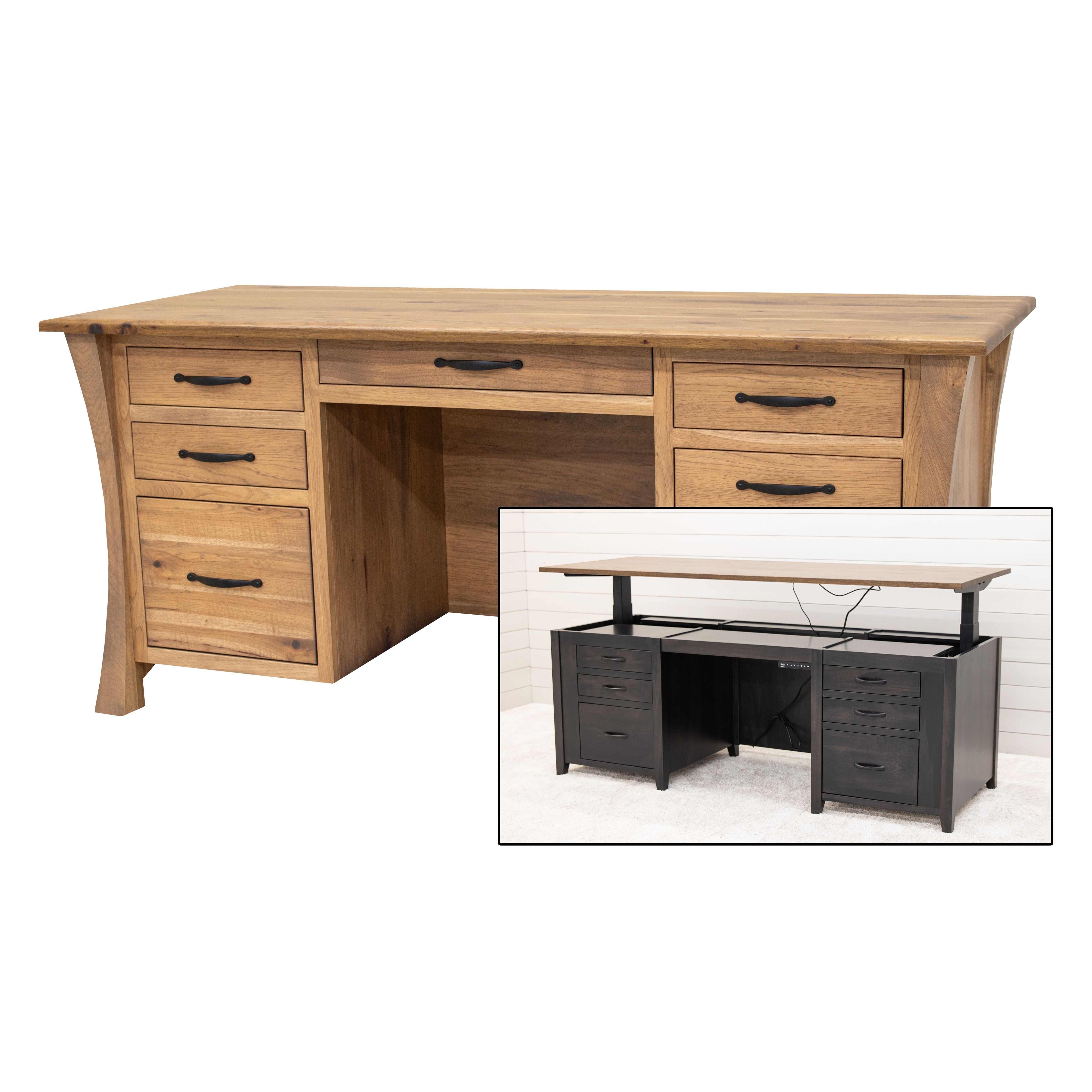 Brooklyn Hickory Wood Executive Desk | WB