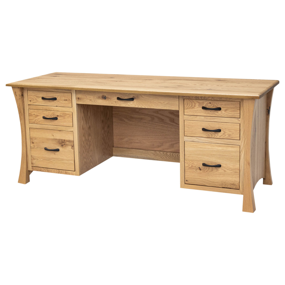 Brooklyn White Oak Wood Executive Desk | DS