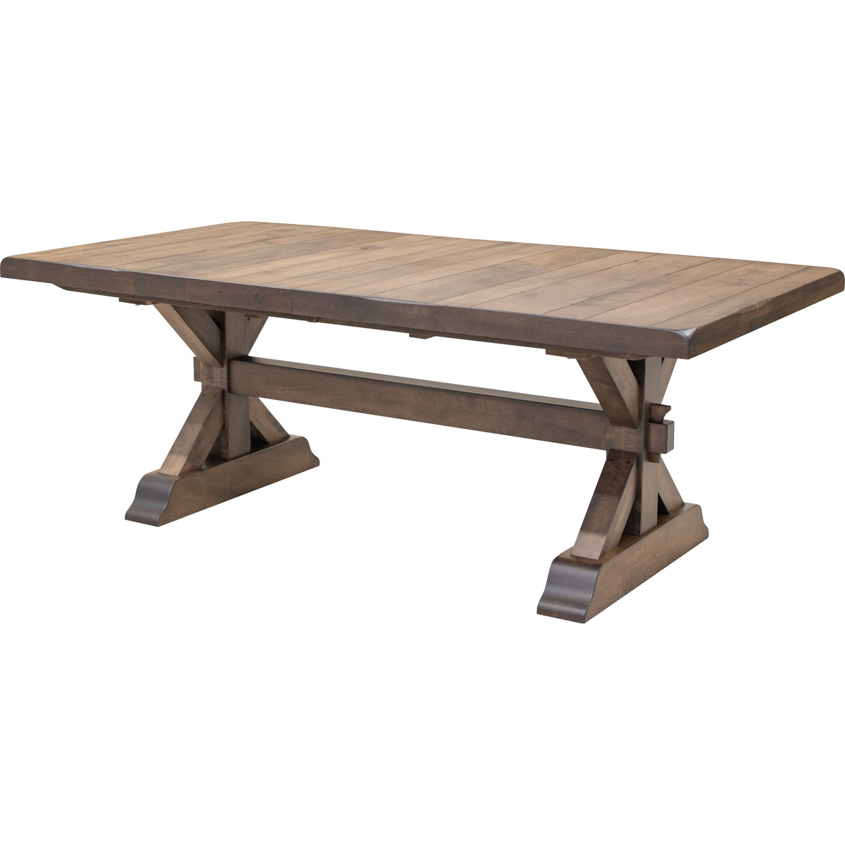 Steeple Table Farmhouse Maple Wood Extending Dining Table in Cocoa Light