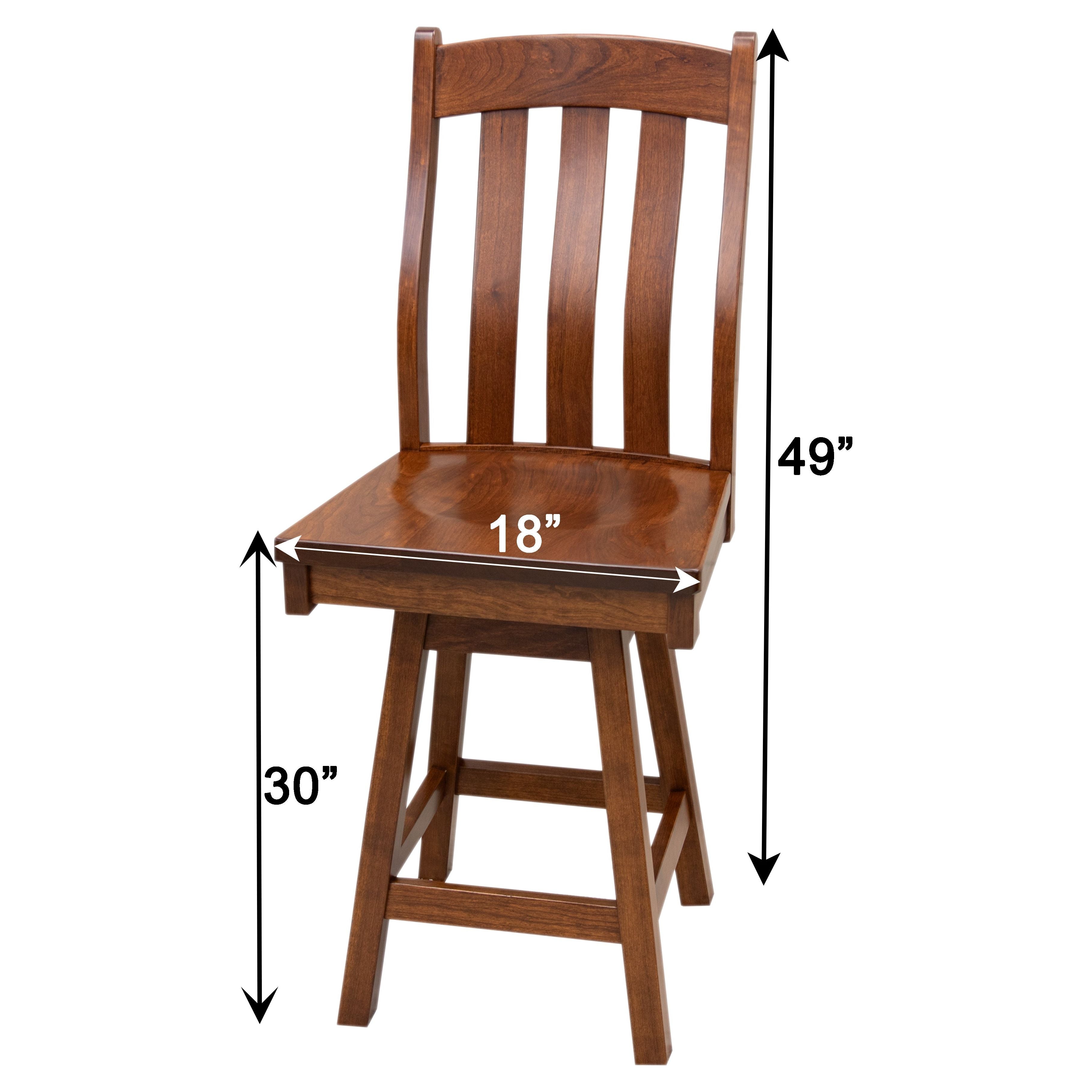 Fostoria Cherry Wood 24" Swivel Bar Stool | MC
