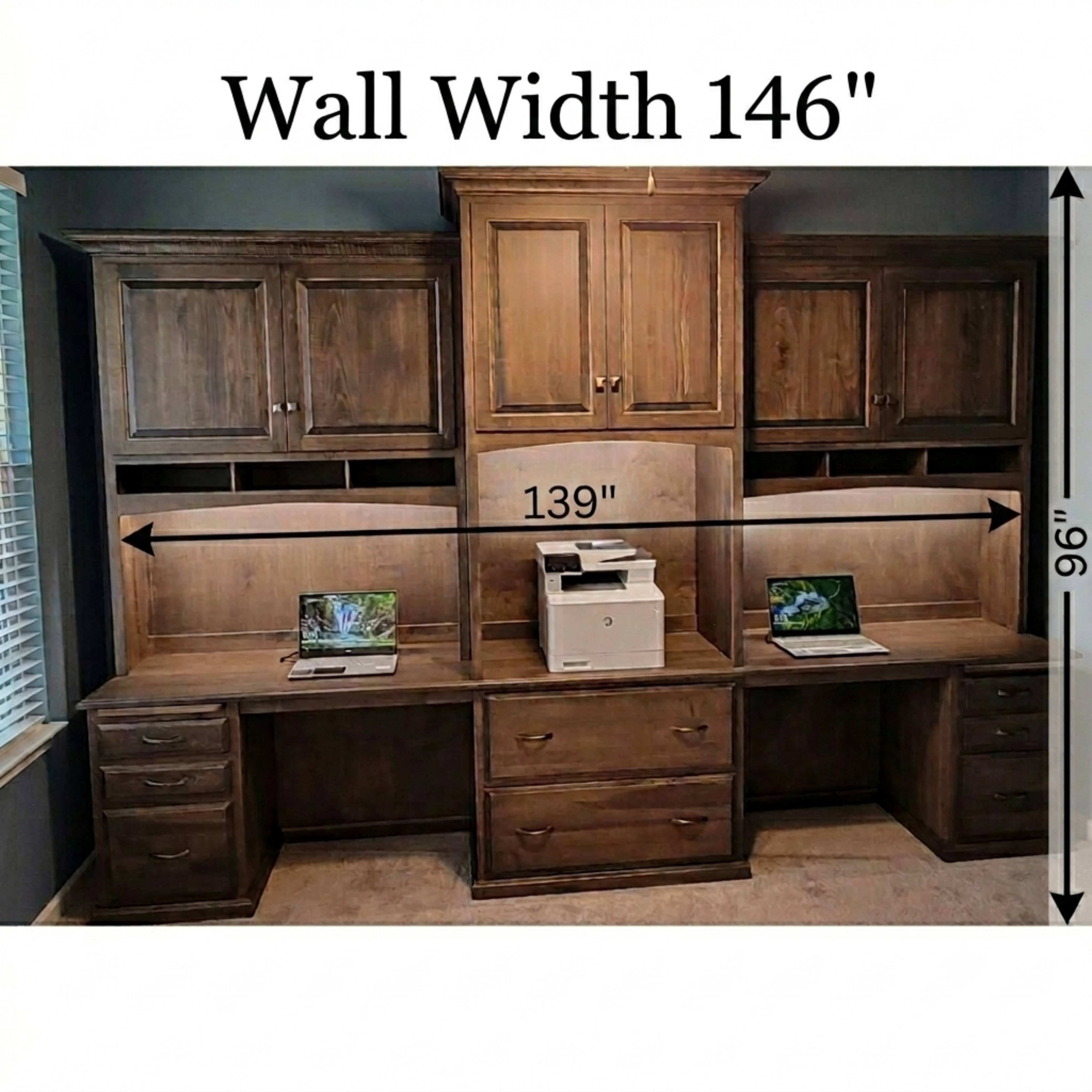 Custom Raised Panel Free Standing Wall to Wall Office unit