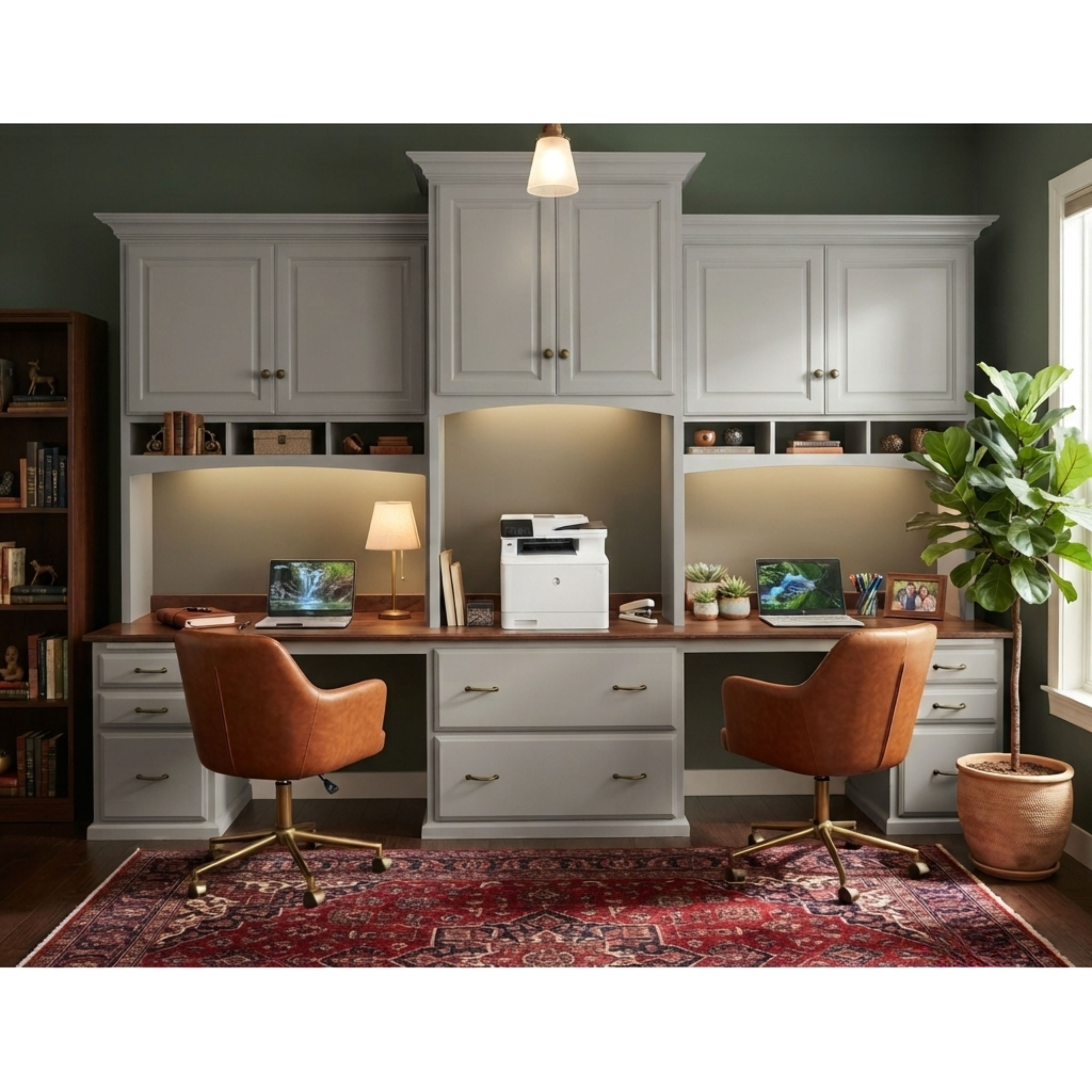 Custom Raised Panel Free Standing Wall to Wall Office unit