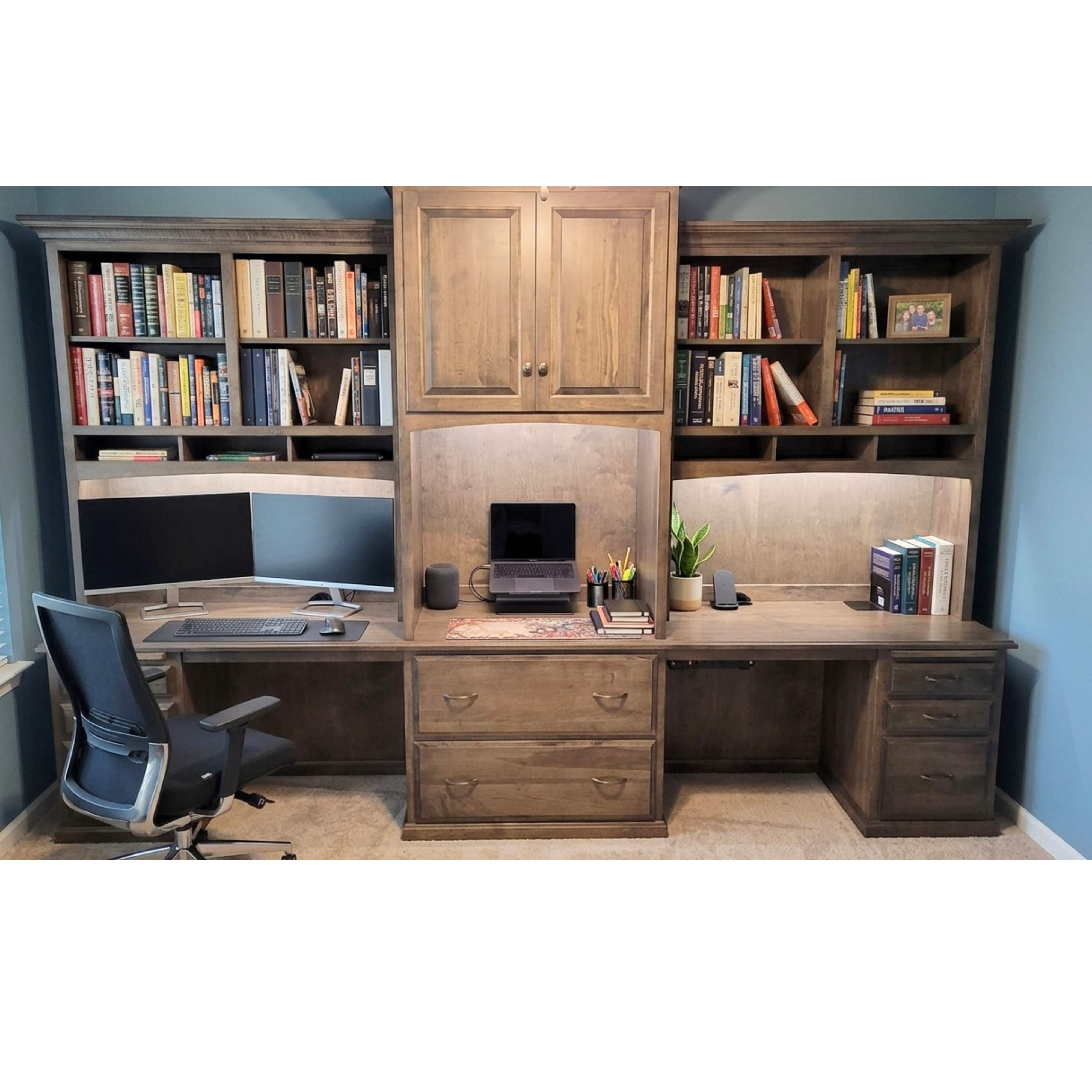 Custom Raised Panel Free Standing Wall to Wall Office unit