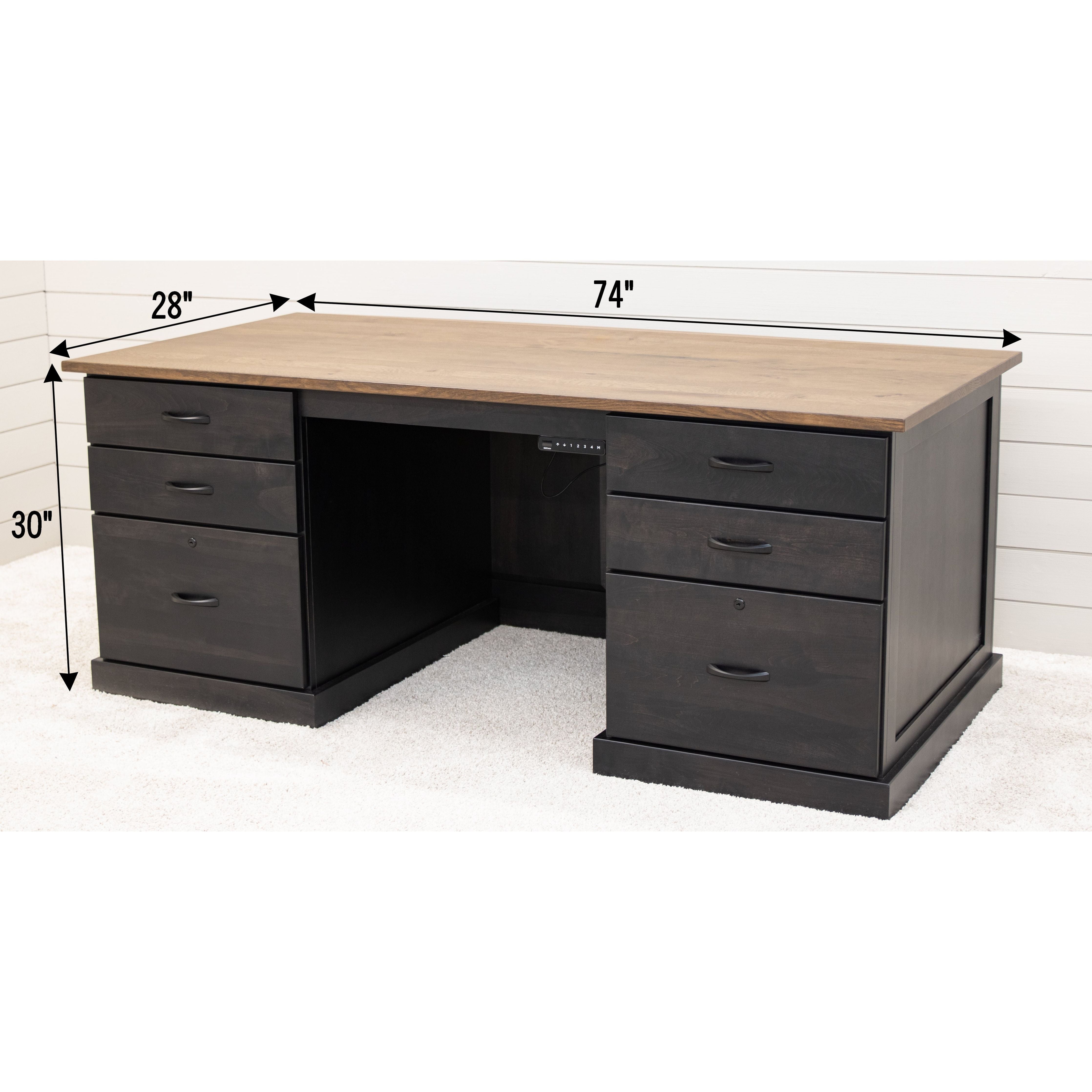 Harrison Adjustable Standing Desk with Drawers