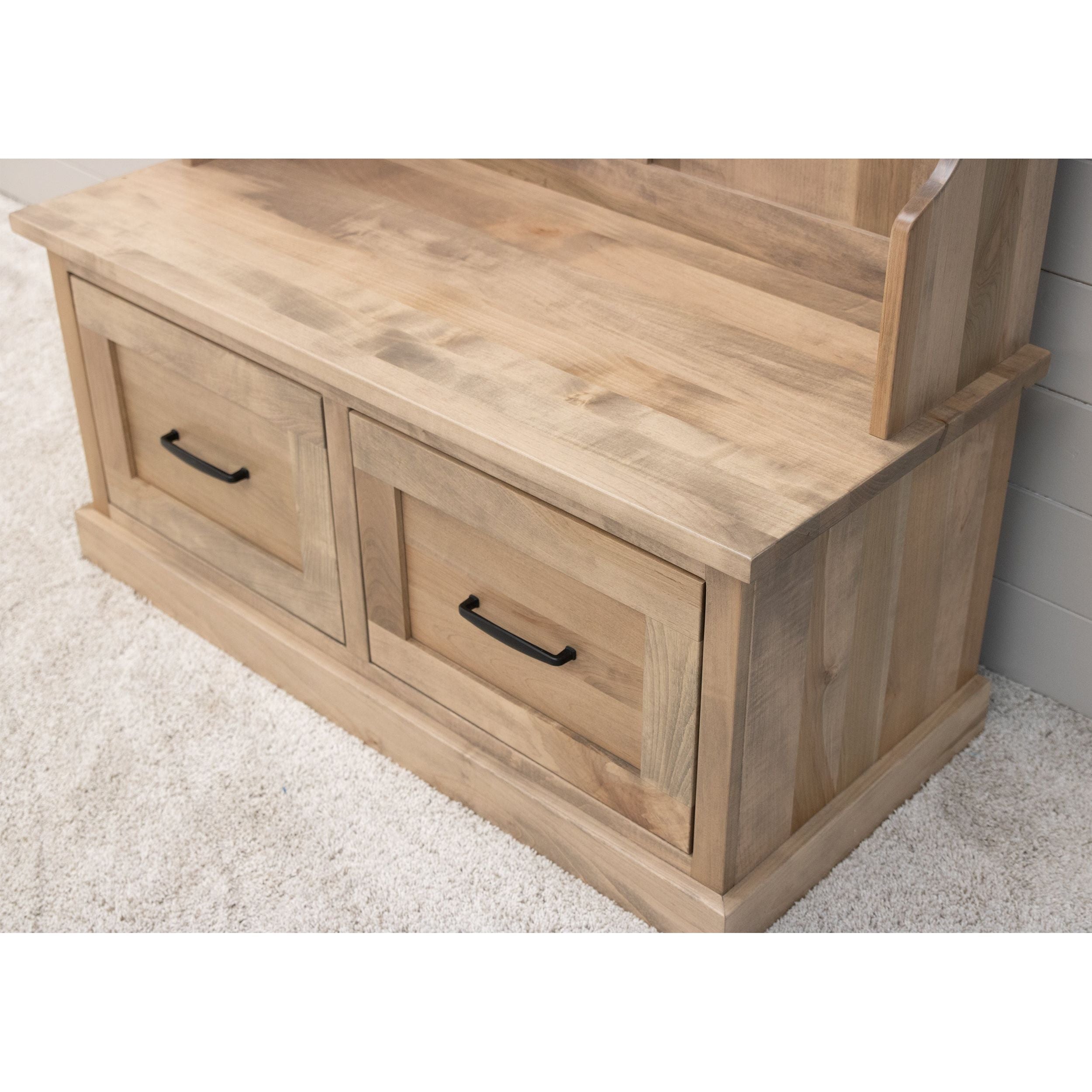 ୨୧ 木製ドレッサー&デスク ୨୧ Hartford Maple Wood Hall Tree Bench in Sand Color