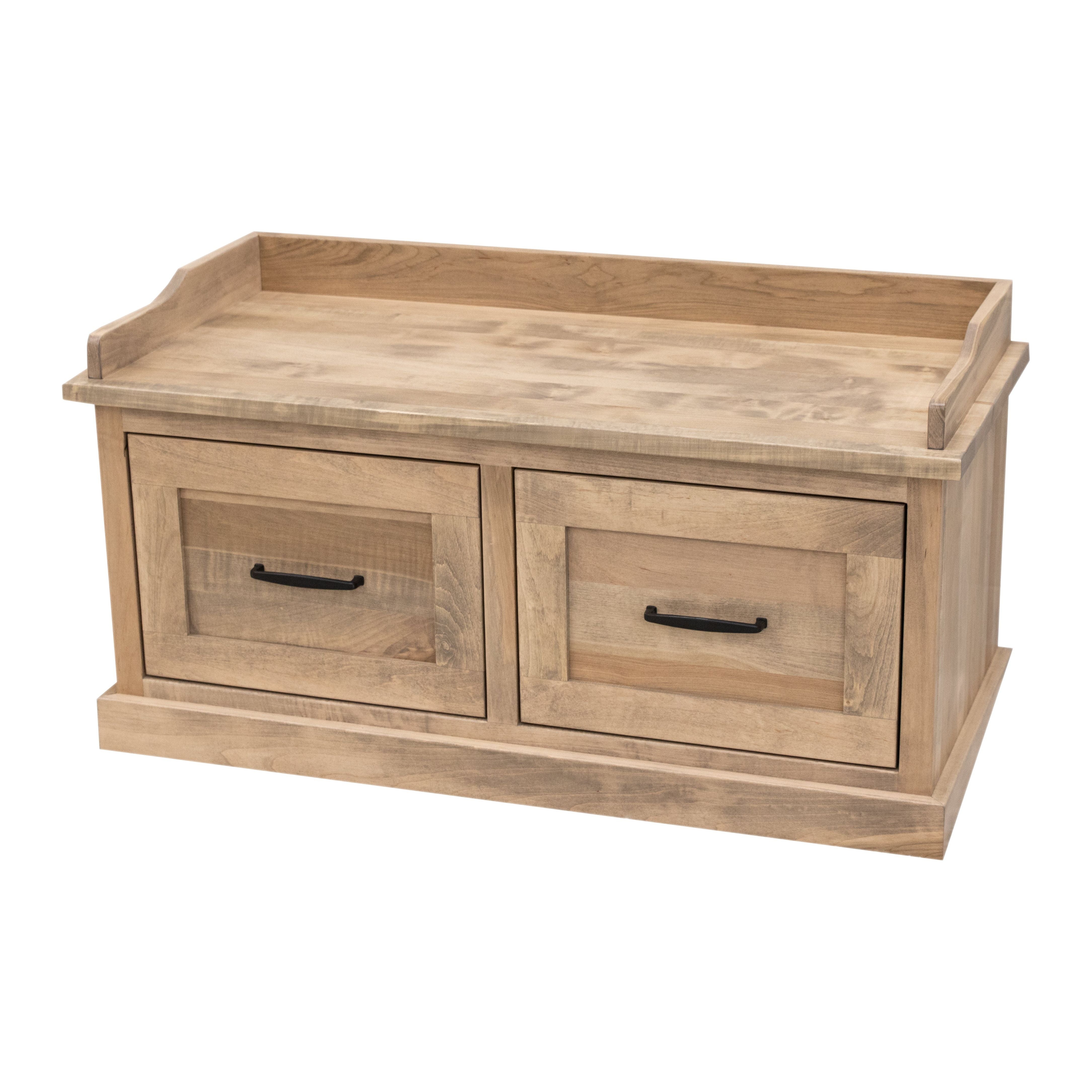 Hartford Solid Maple Wood Mudroom Storage Bench in Sand Color