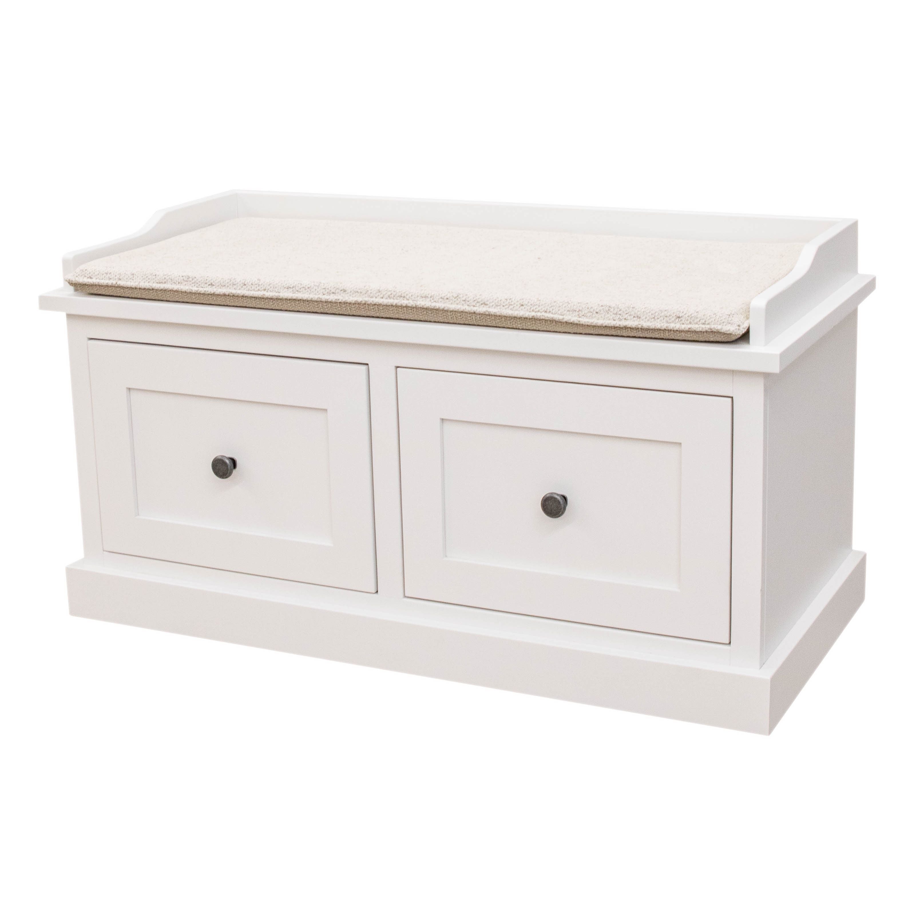Hartford White Maple Wood Mudroom Storage Bench | DW