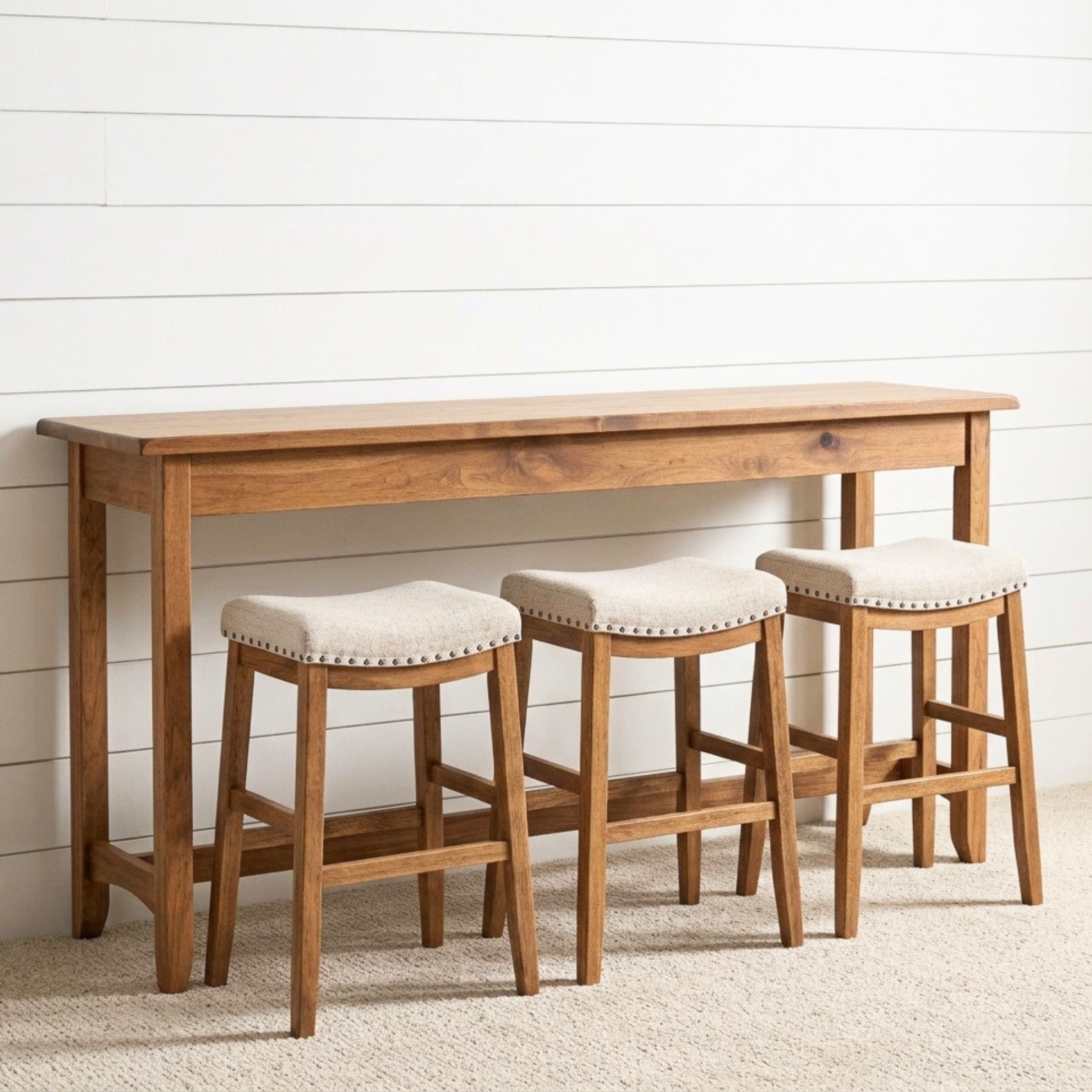 Austin Warm Hickory Sofa Bar with Stools - CO