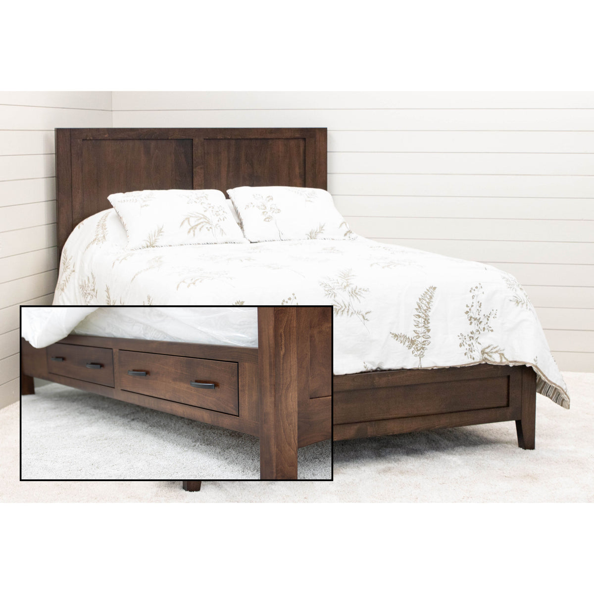 Hilton Full Maple Wood Storage Platform Bed | BV