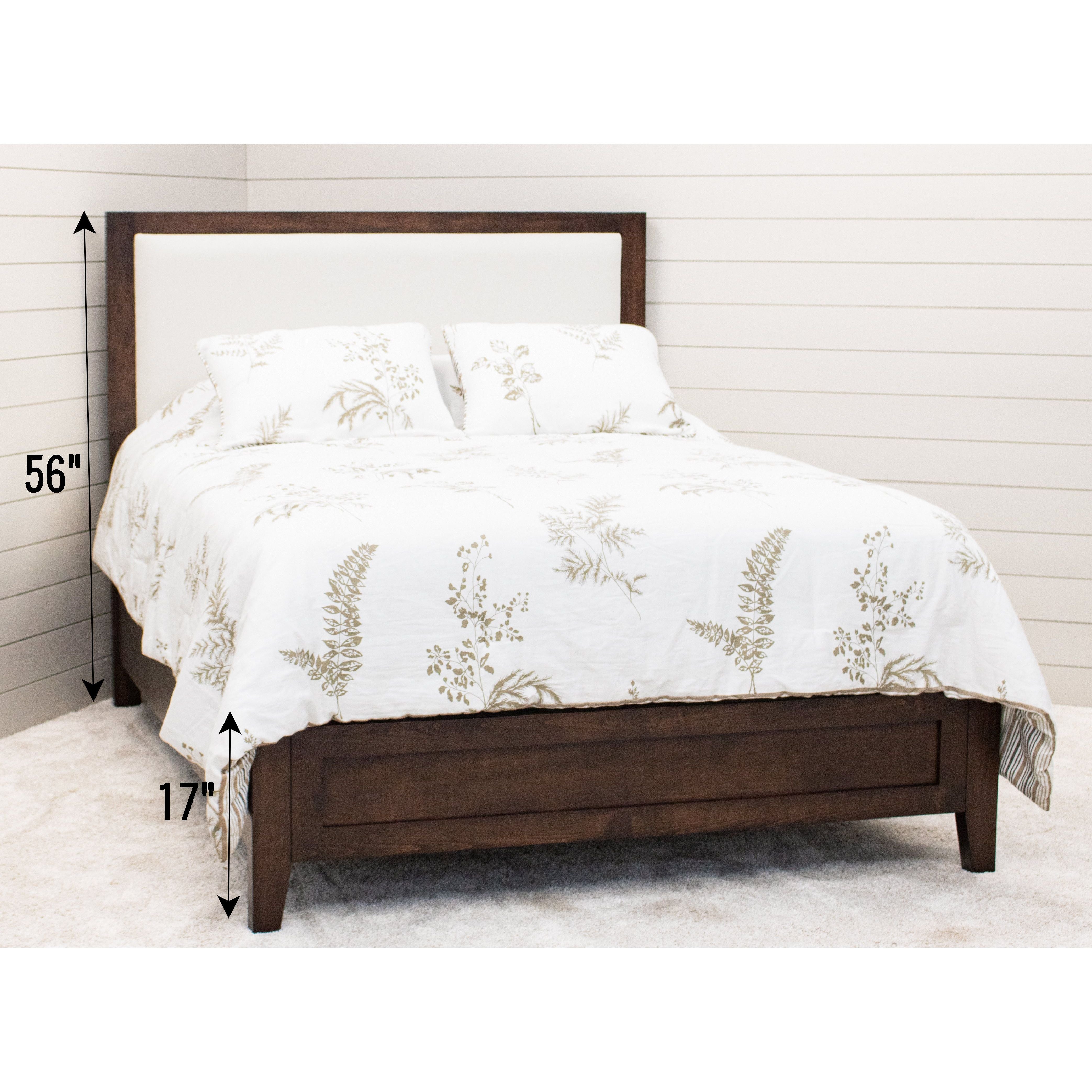 Hilton Wood Bed Frame with Upholstered Headboard