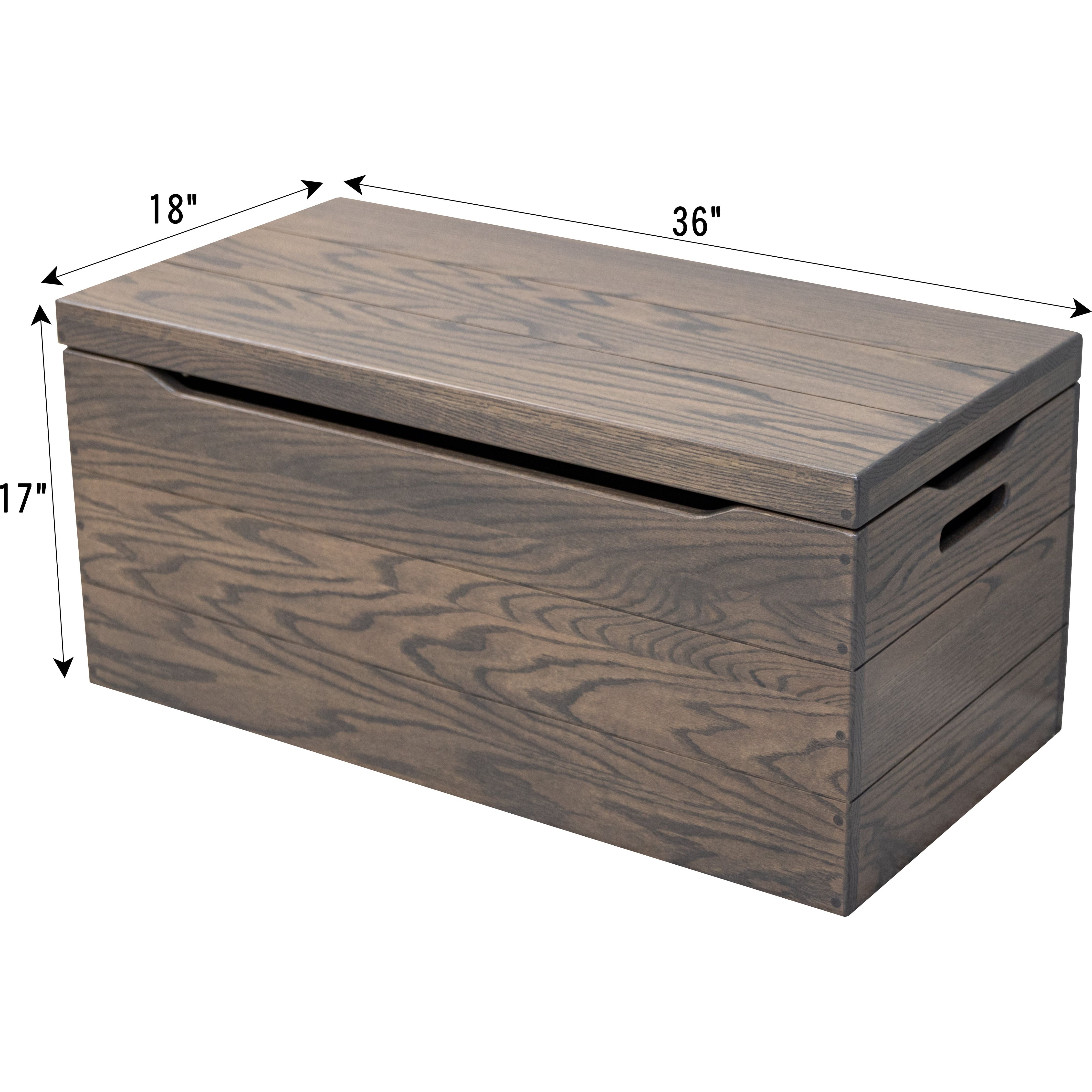 Hobby Toy Box in Solid Oak Wood with Antique Slate Finish