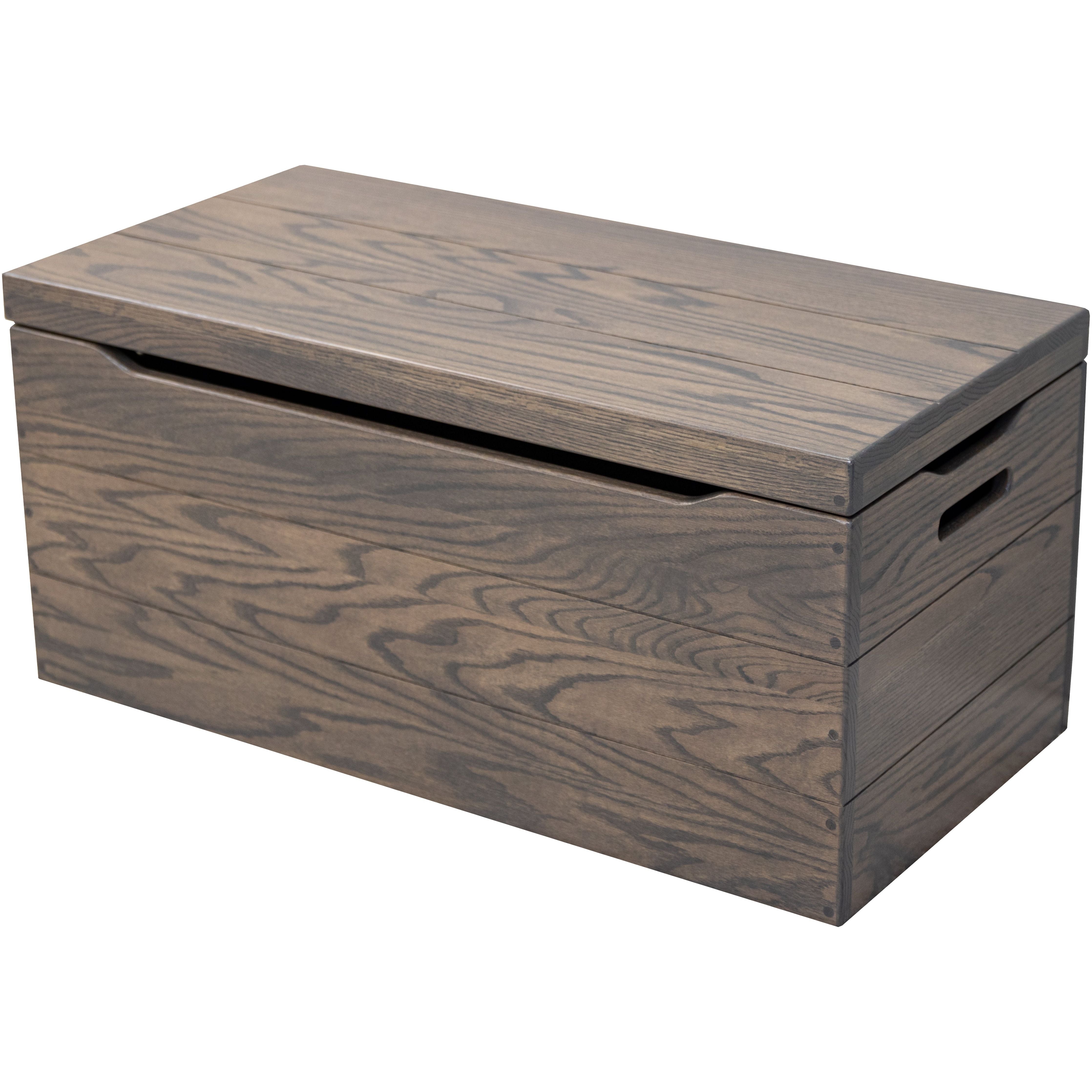 Hobby Toy Box in Solid Oak Wood with Antique Slate Finish