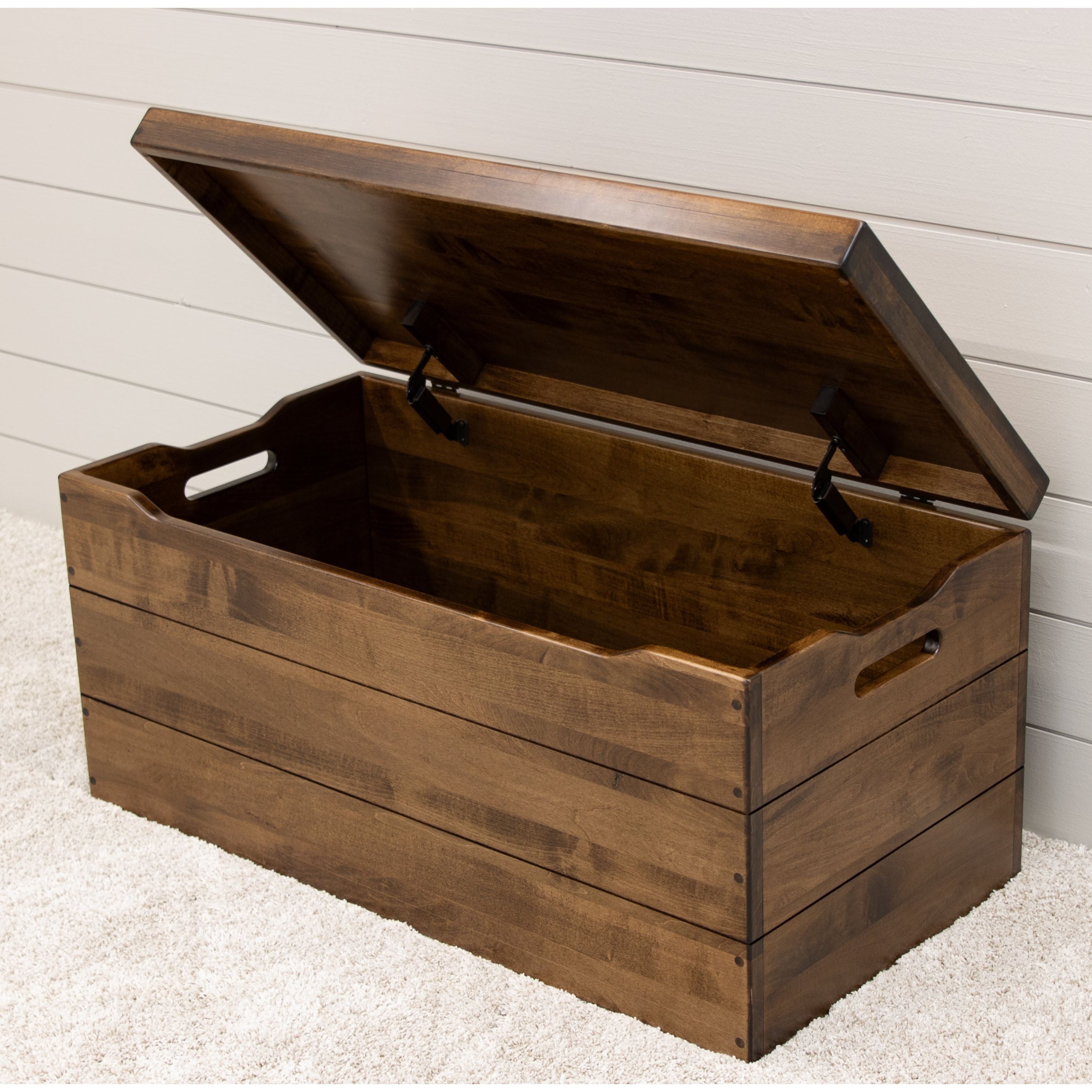 Hobby Toy Box in Solid Quarter Sawn Oak Wood in Cherry Color