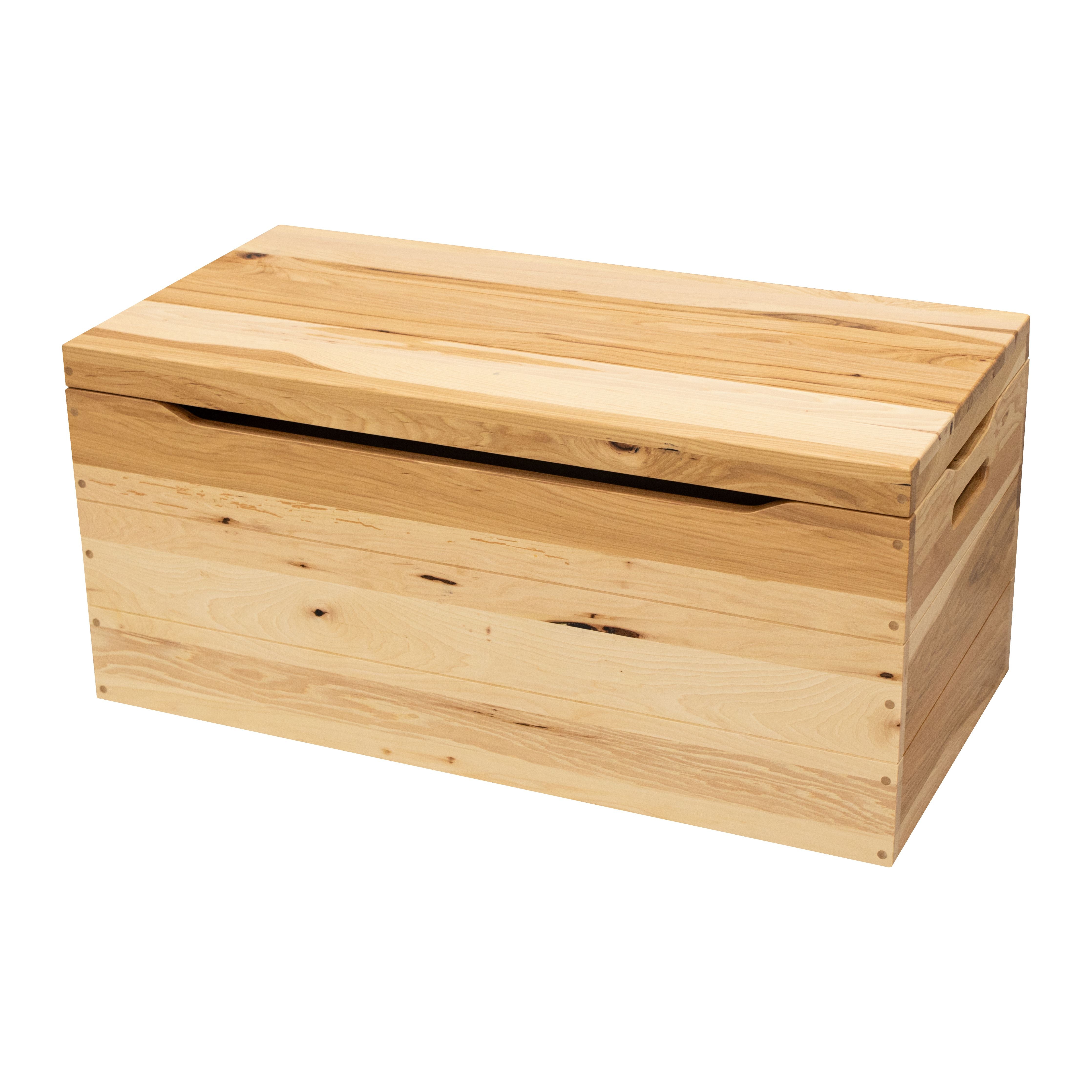 Hobby Toy Box in Solid Hickory Wood with Natural Finish
