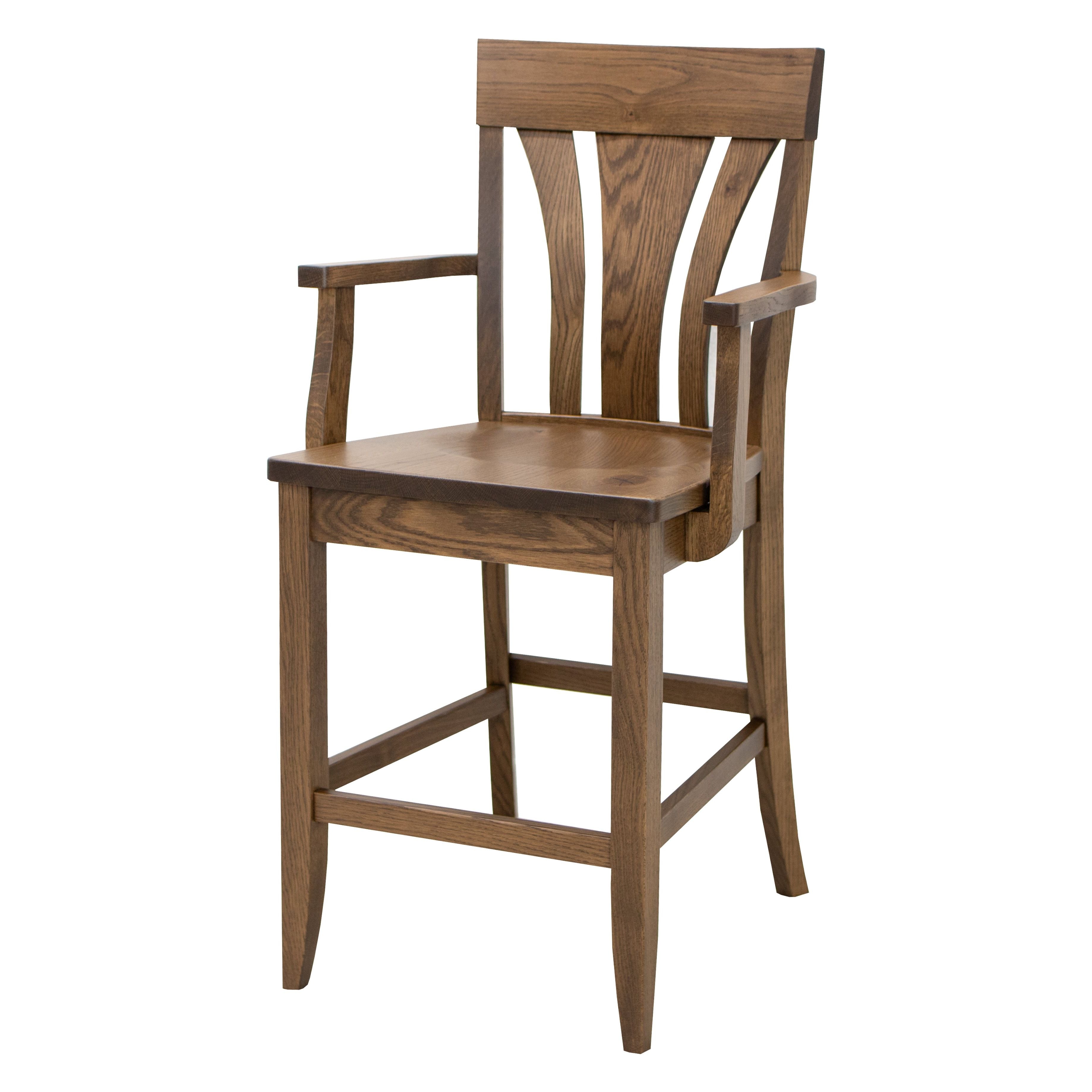 Hudson 24" Stationary Bar Chair with Arms
