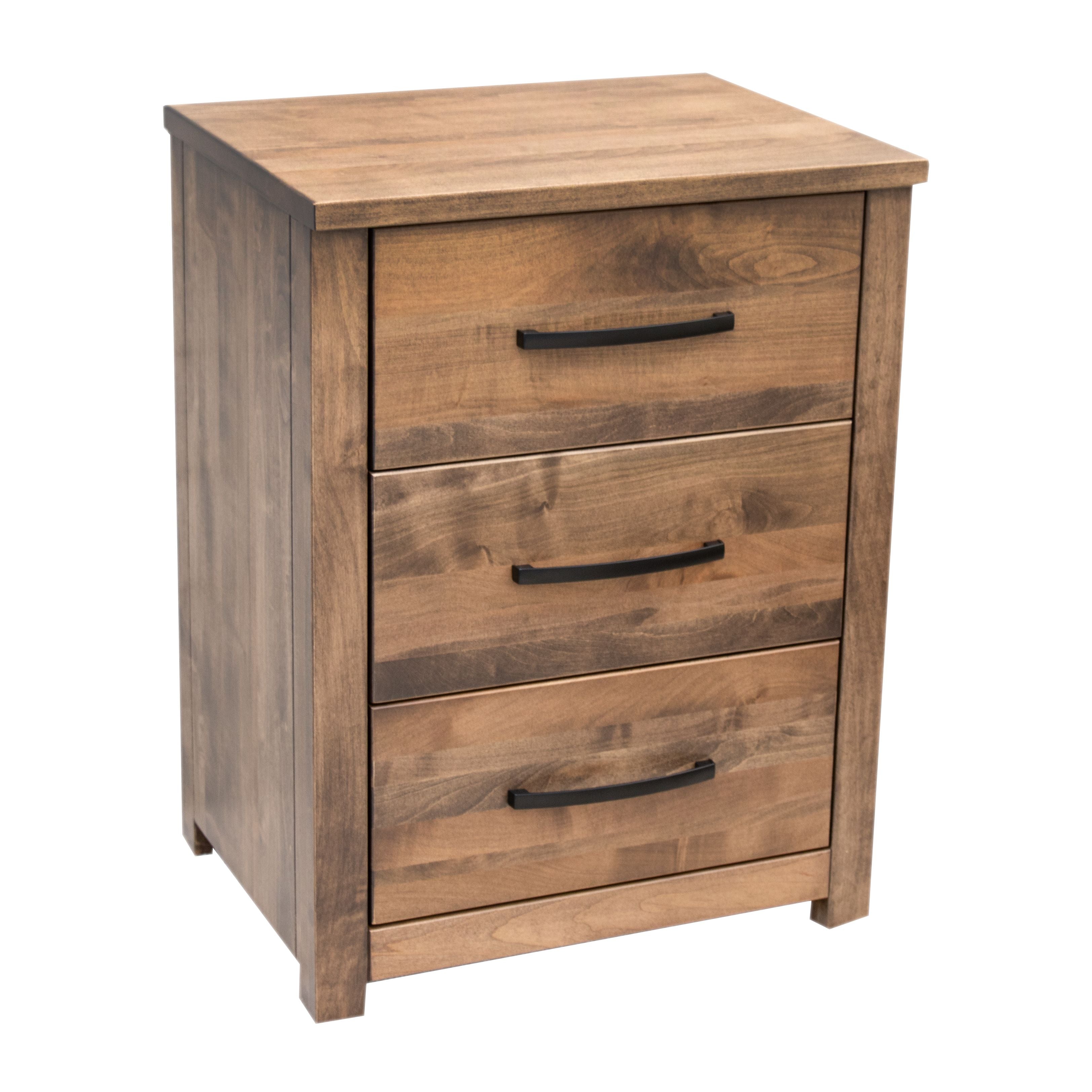 Hudson Maple Wood 3-Drawer Nightstand | CO