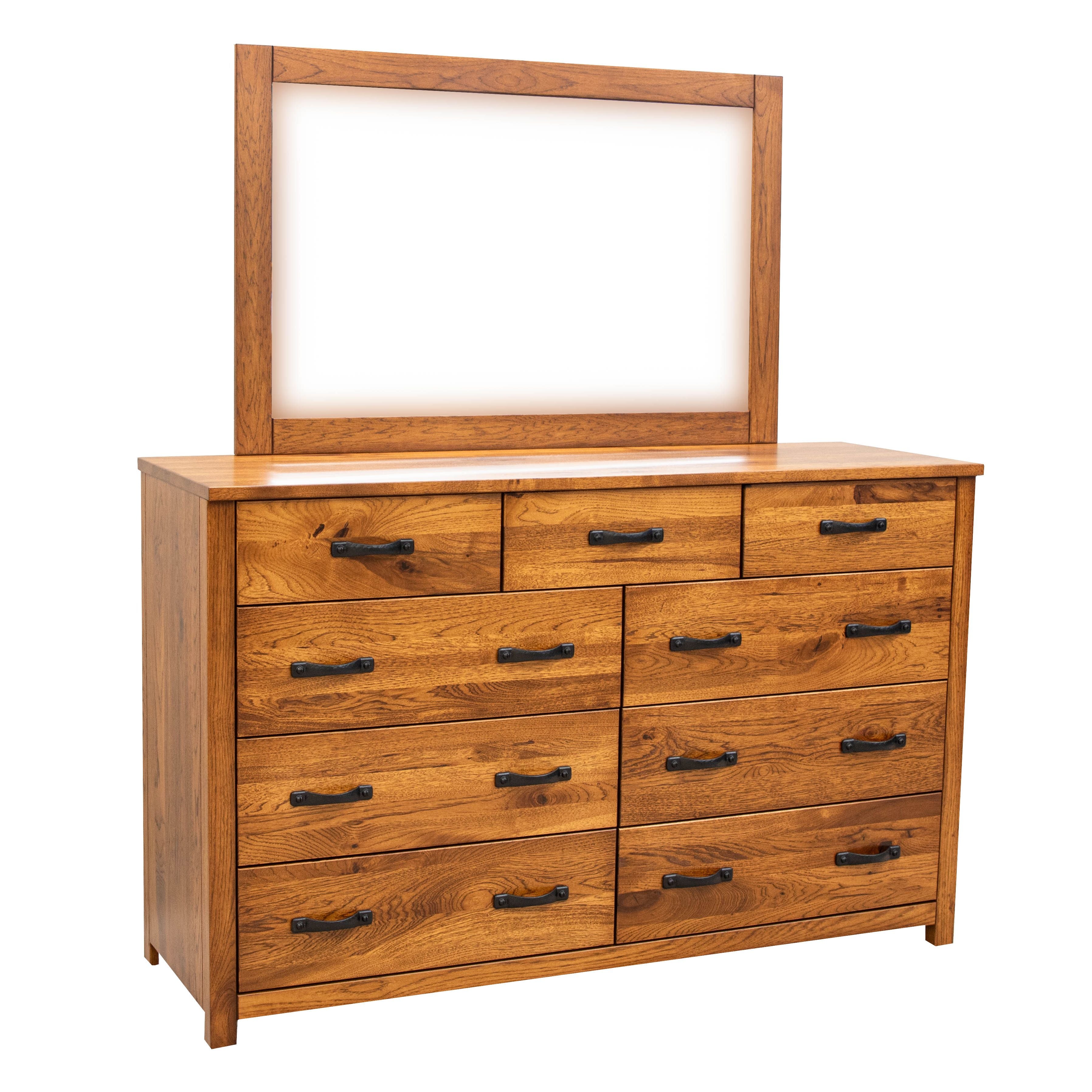 Hudson Rustic Hickory Wood 9-Drawer Tall Dresser in Michael's Cherry