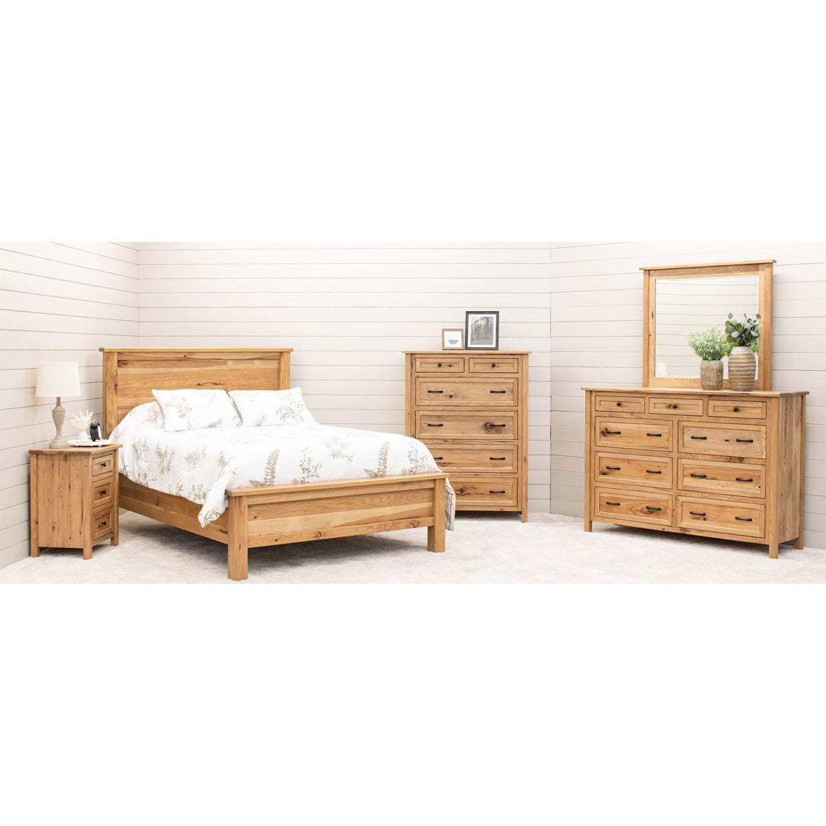 Jackson Queen Hickory Wood Storage Platform Bed | WB