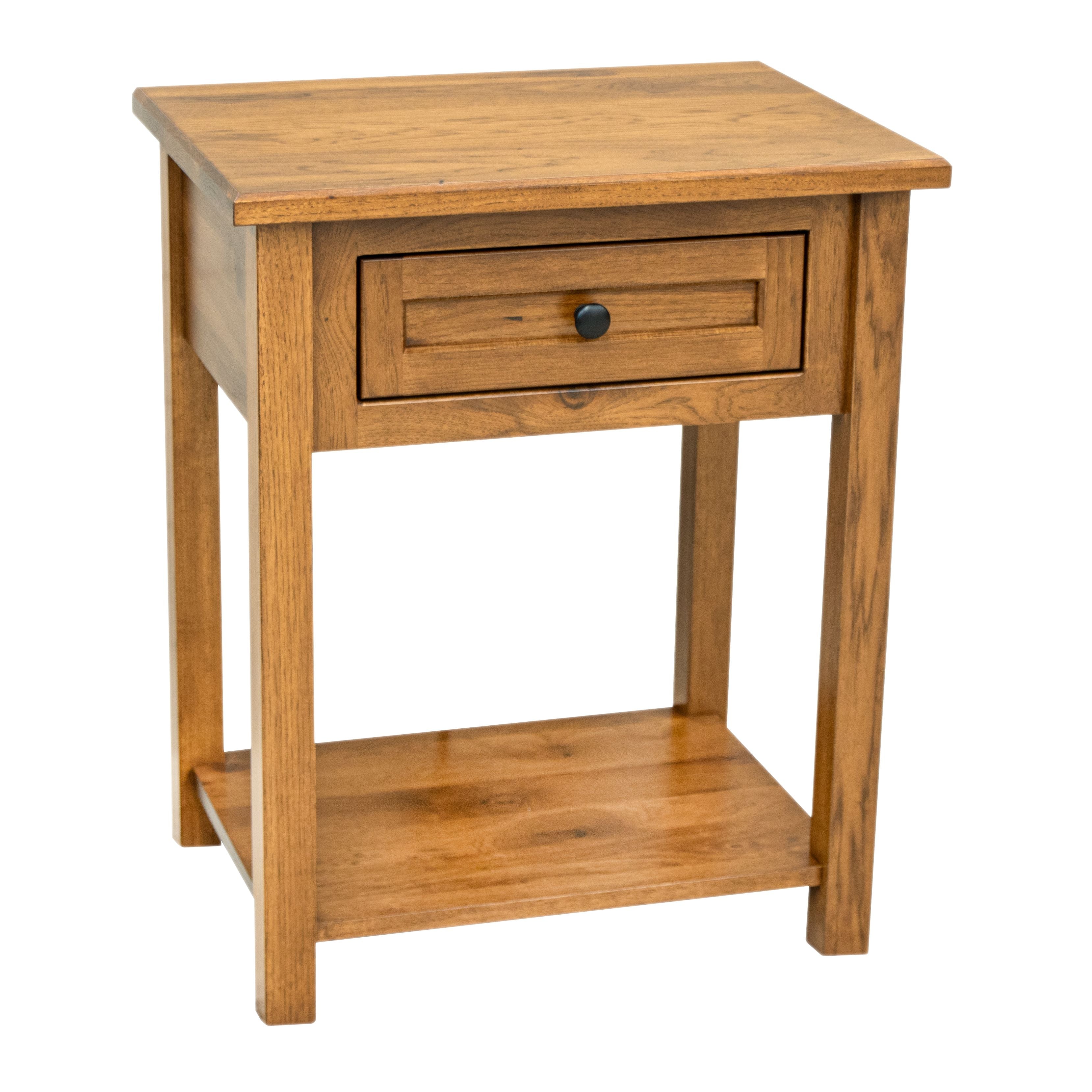 Jackson Rustic Hickory Wood 1-Drawer Open Nightstand in Willowbend