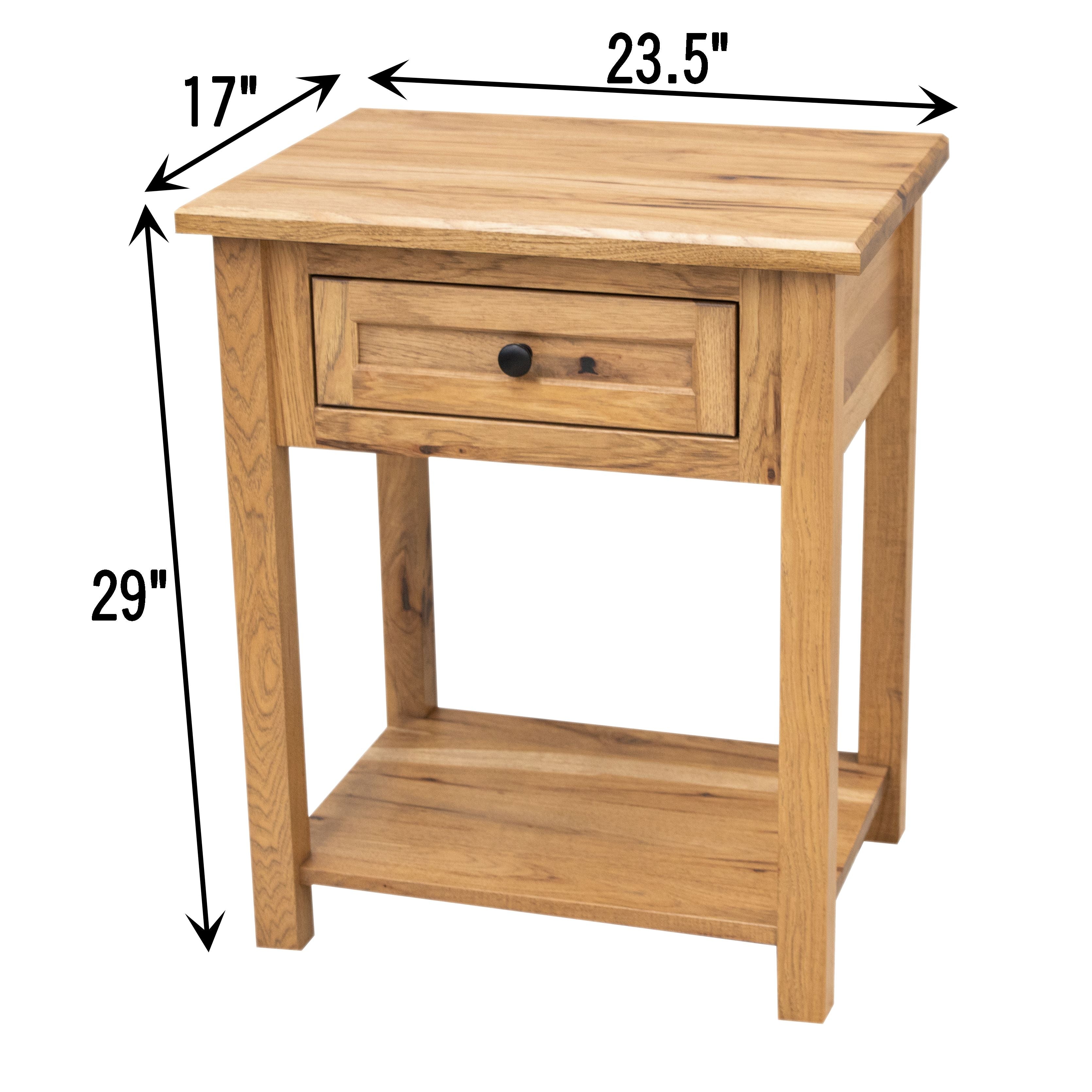 Jackson Rustic Hickory Wood 1-Drawer Open Nightstand in Willowbend
