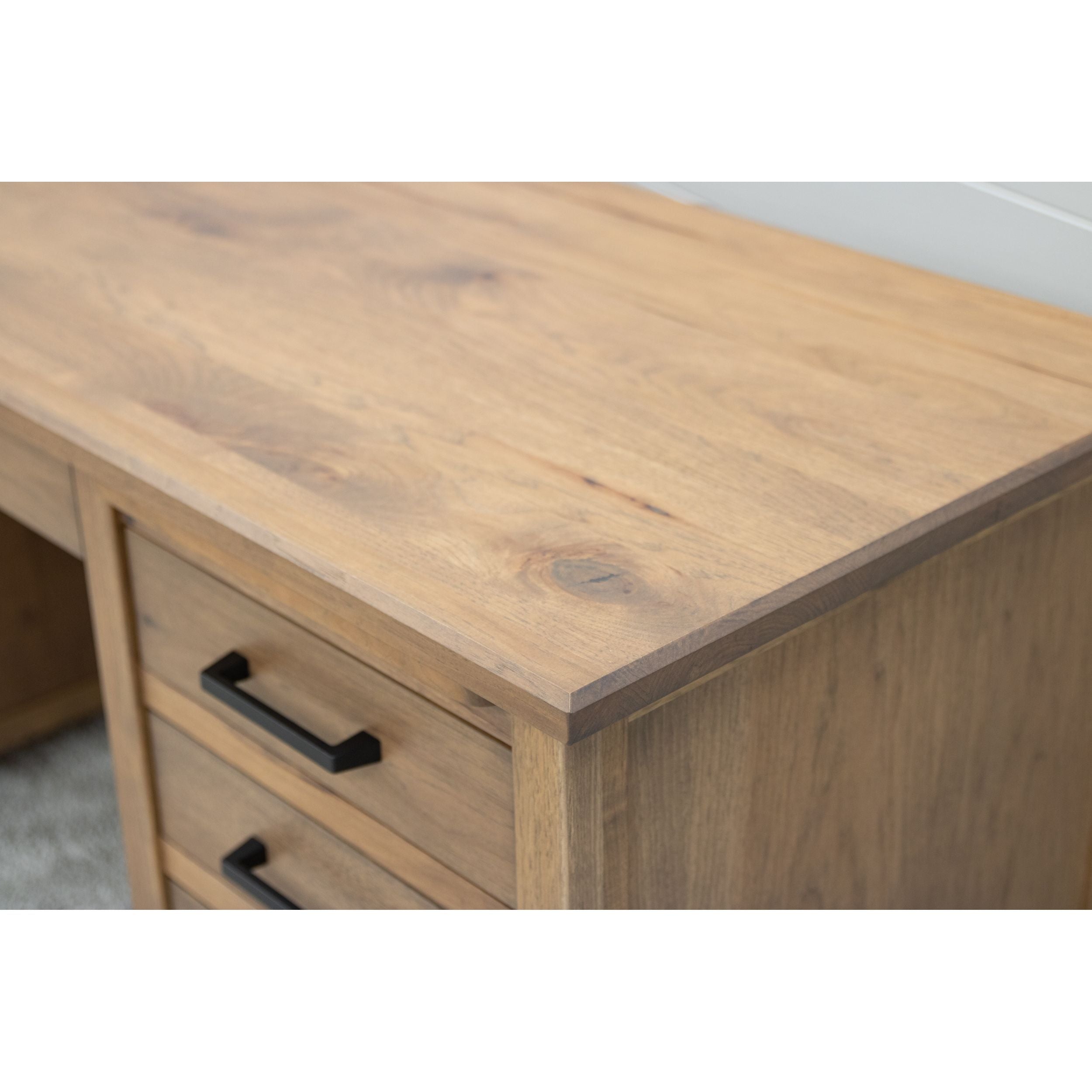 Jackson Hickory Wood L Desk | WB