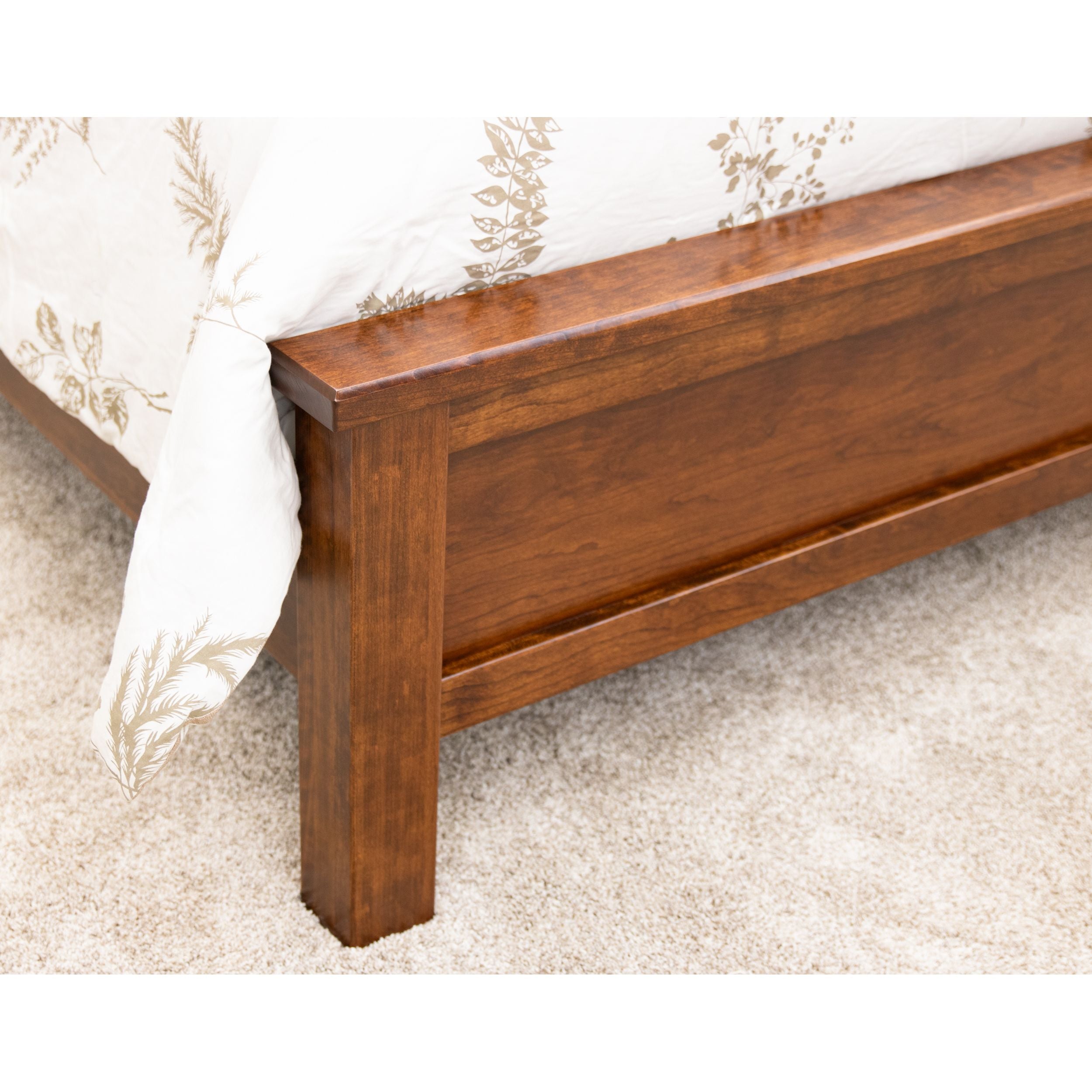 Jackson Solid Rustic Hickory Wood Panel Bed in Willowbend Color